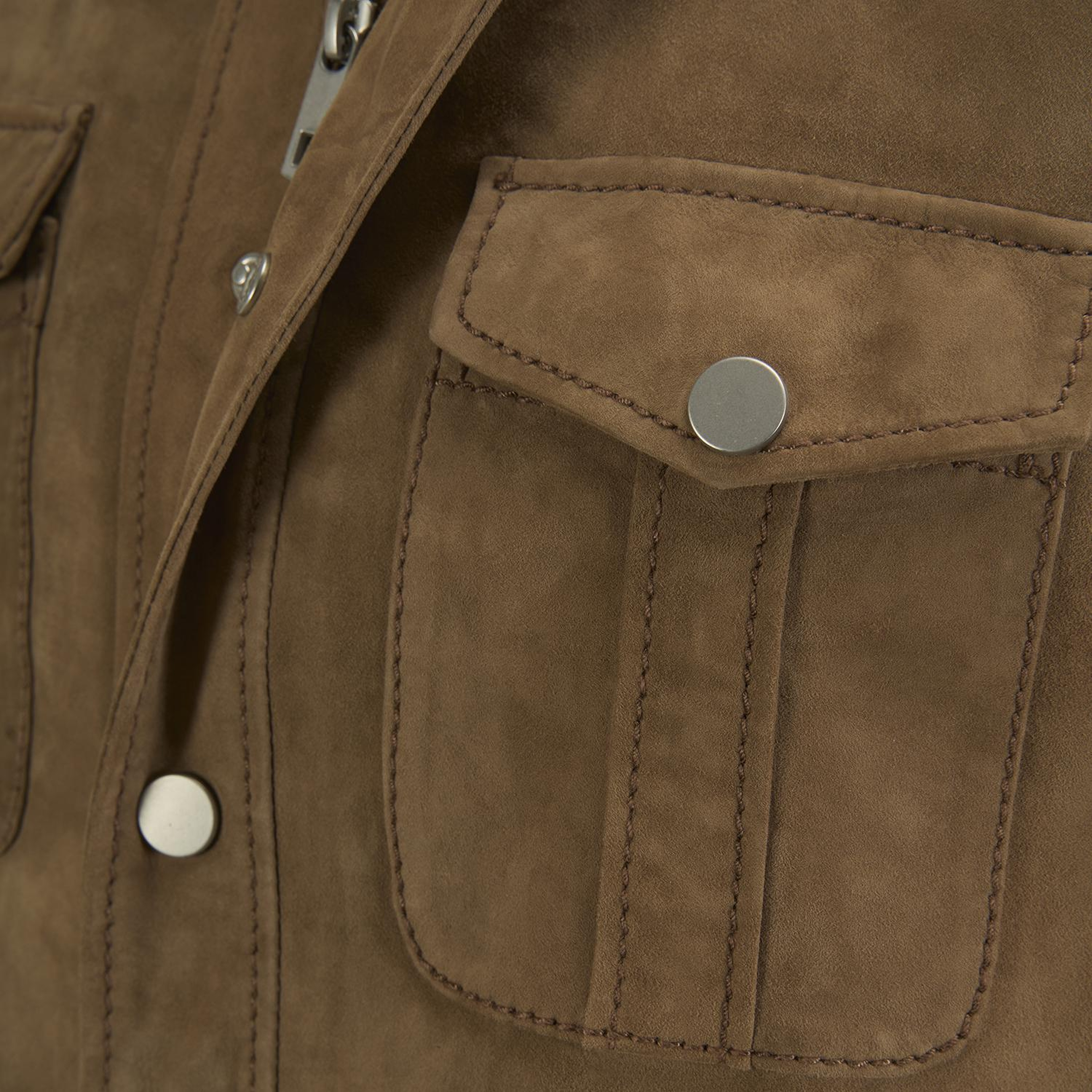 Erkek Taba Uzun Kollu Gömlek Yaka Süet Ceket