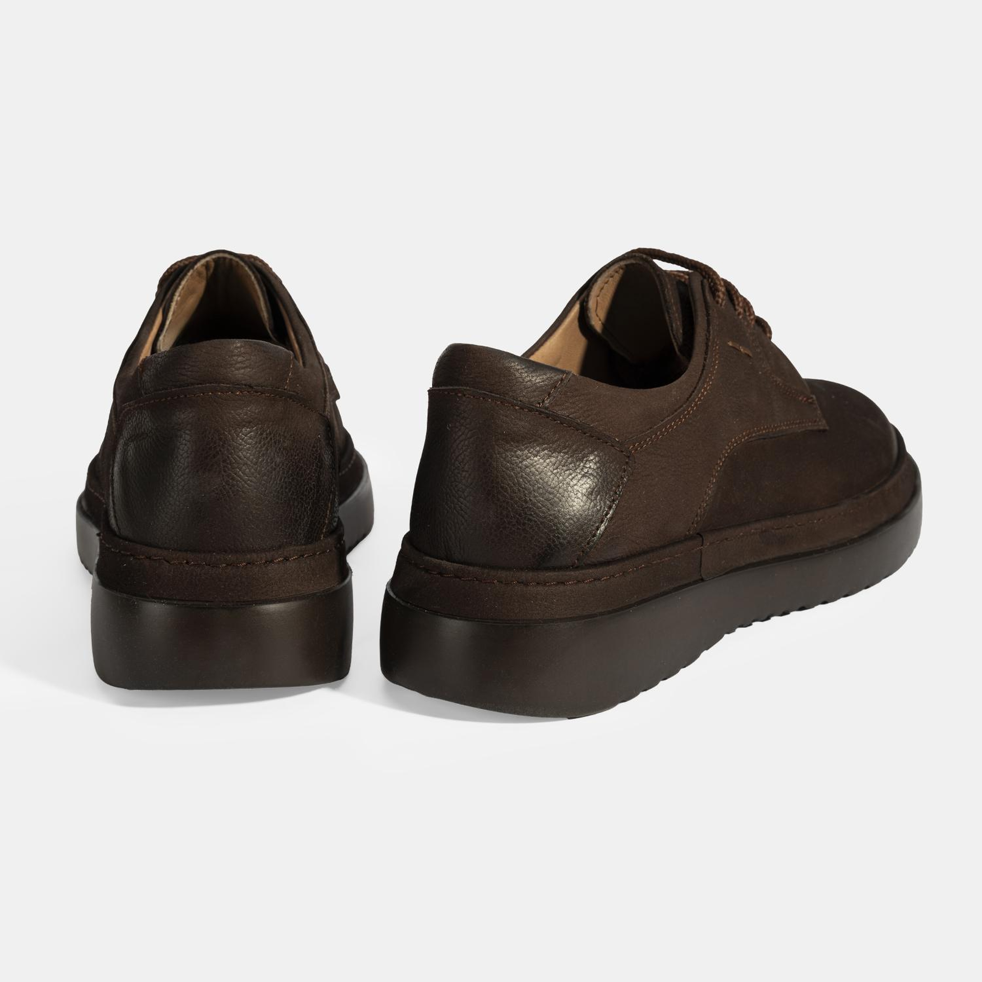 Erkek Kahve Bağcıklı Günlük Nubuk Deri Ayakkabı