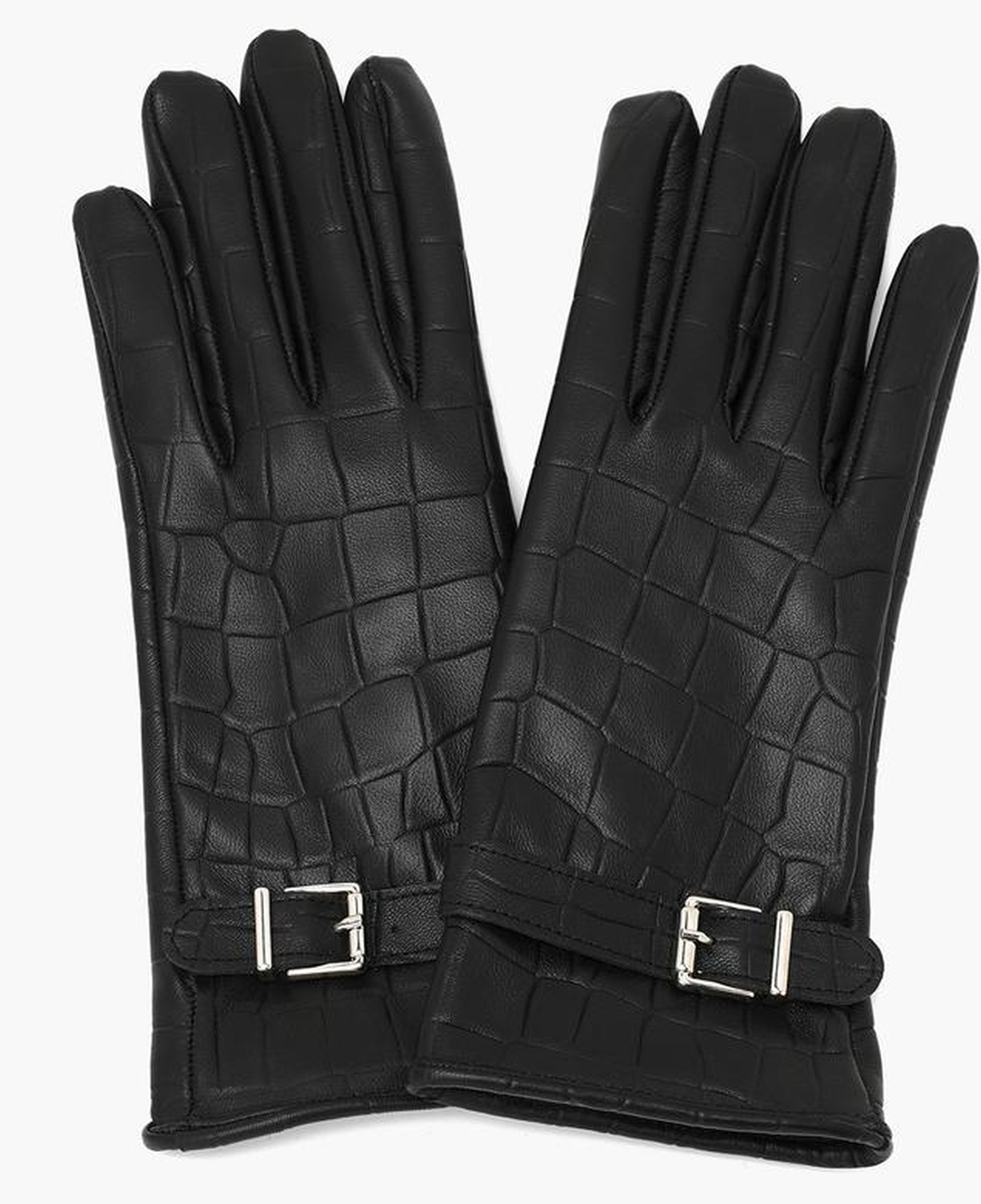 Siyah Kadın Deri Eldiven