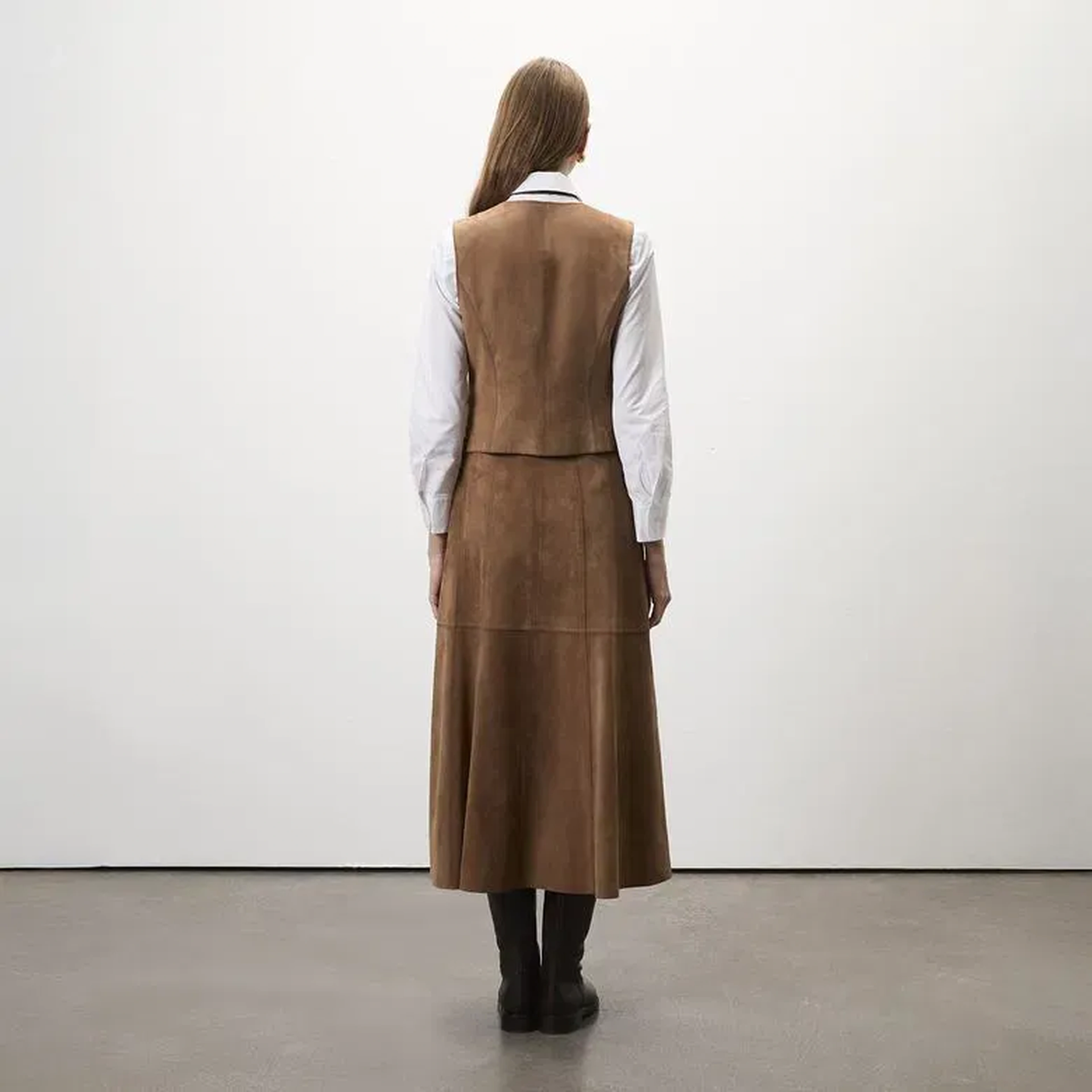 Aulii Açık Kahve Kadın Süet Etek