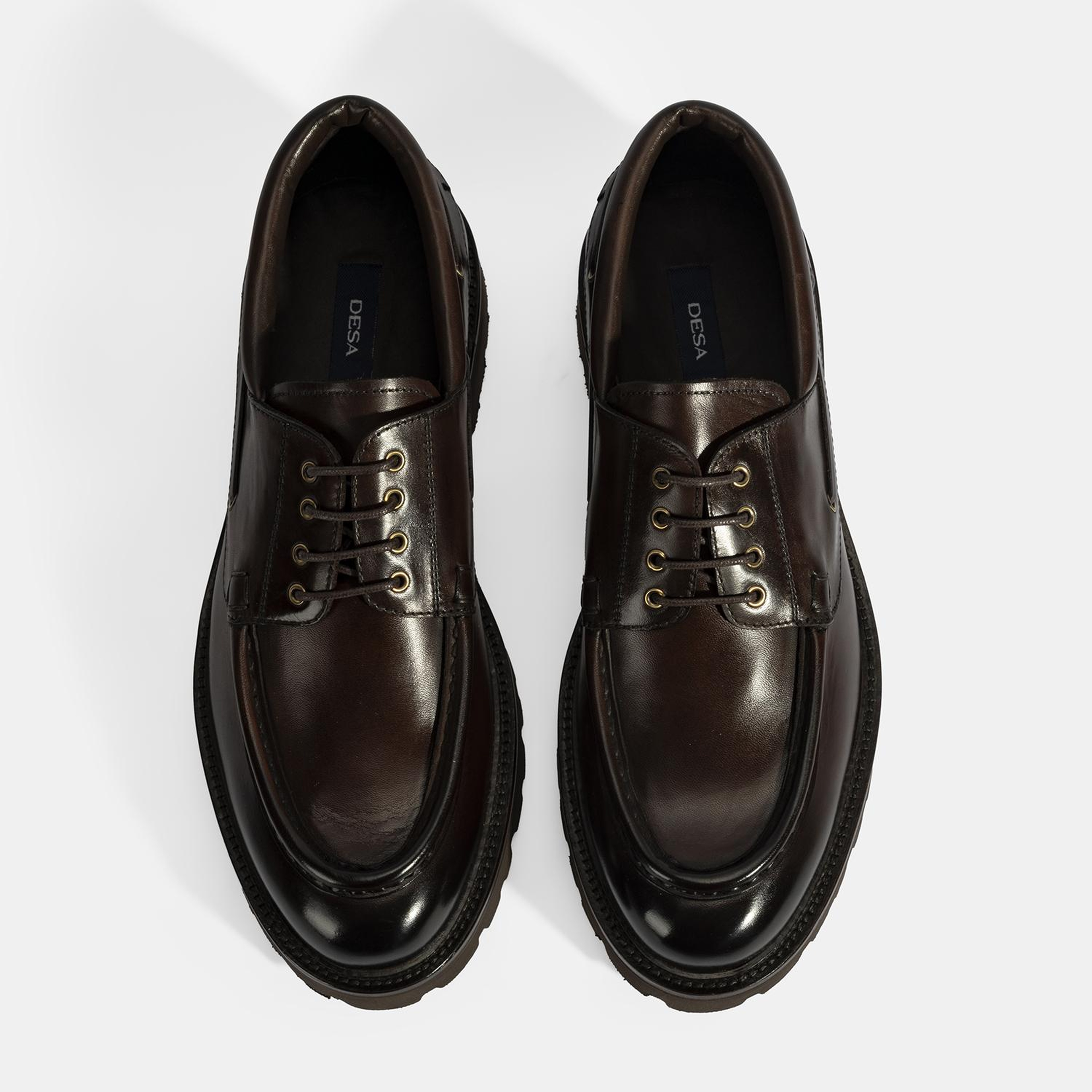 Erkek Kahve Bağcıklı Deri Günlük Ayakkabı