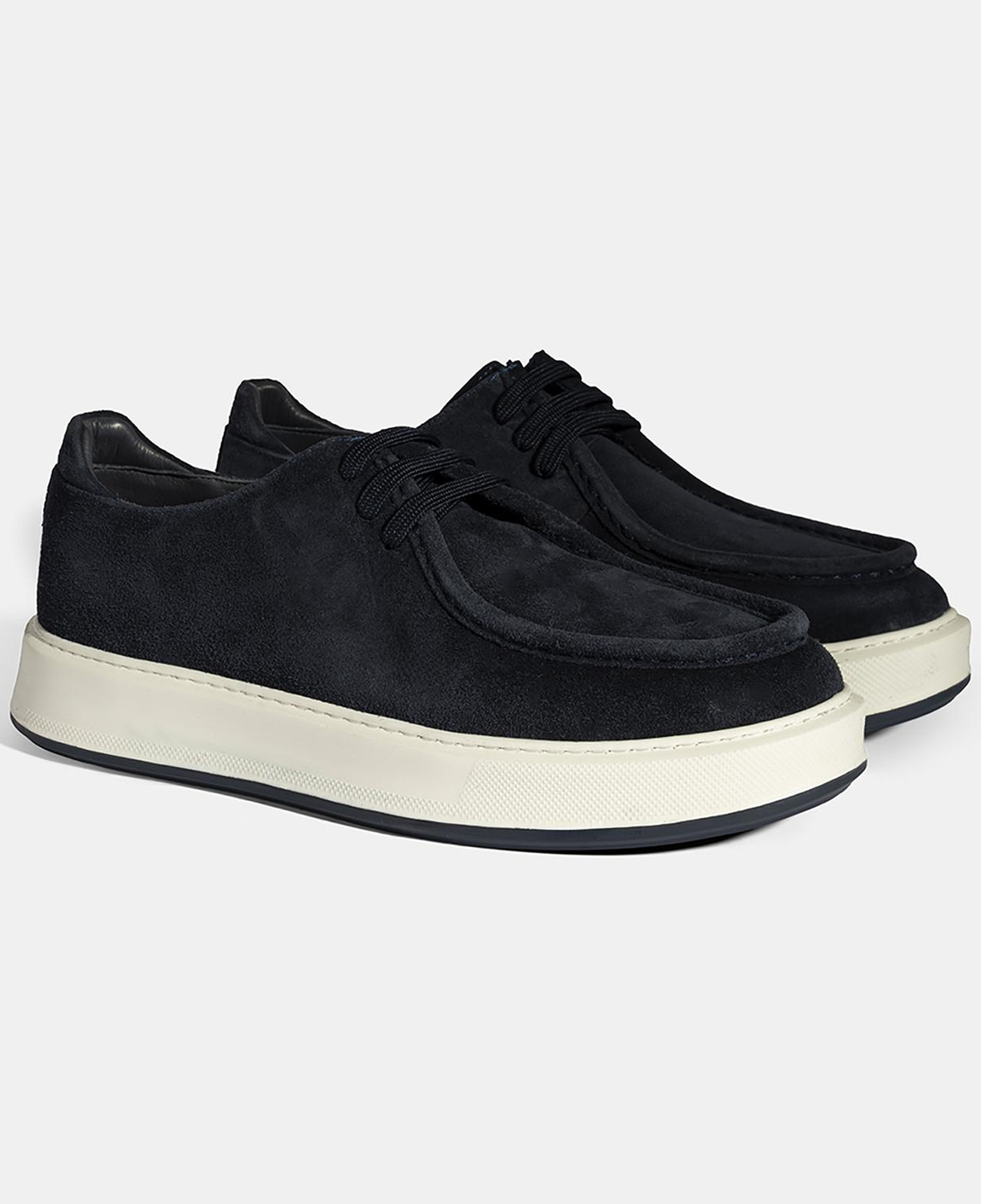 Erkek Lacivert Bağcıklı Süet Deri Günlük Ayakkabı