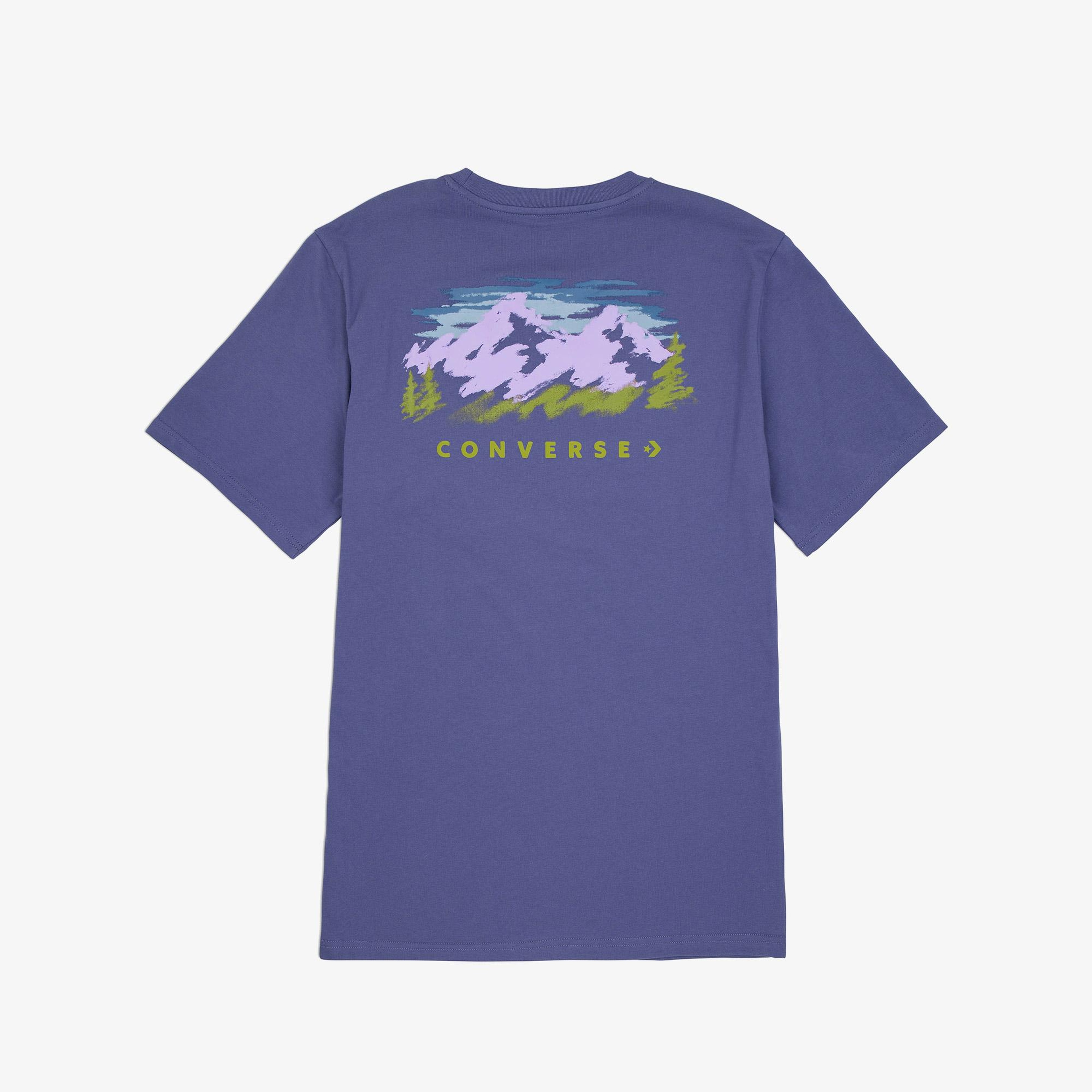 Converse Erkek Grafik Baskılı Mor T-Shirt