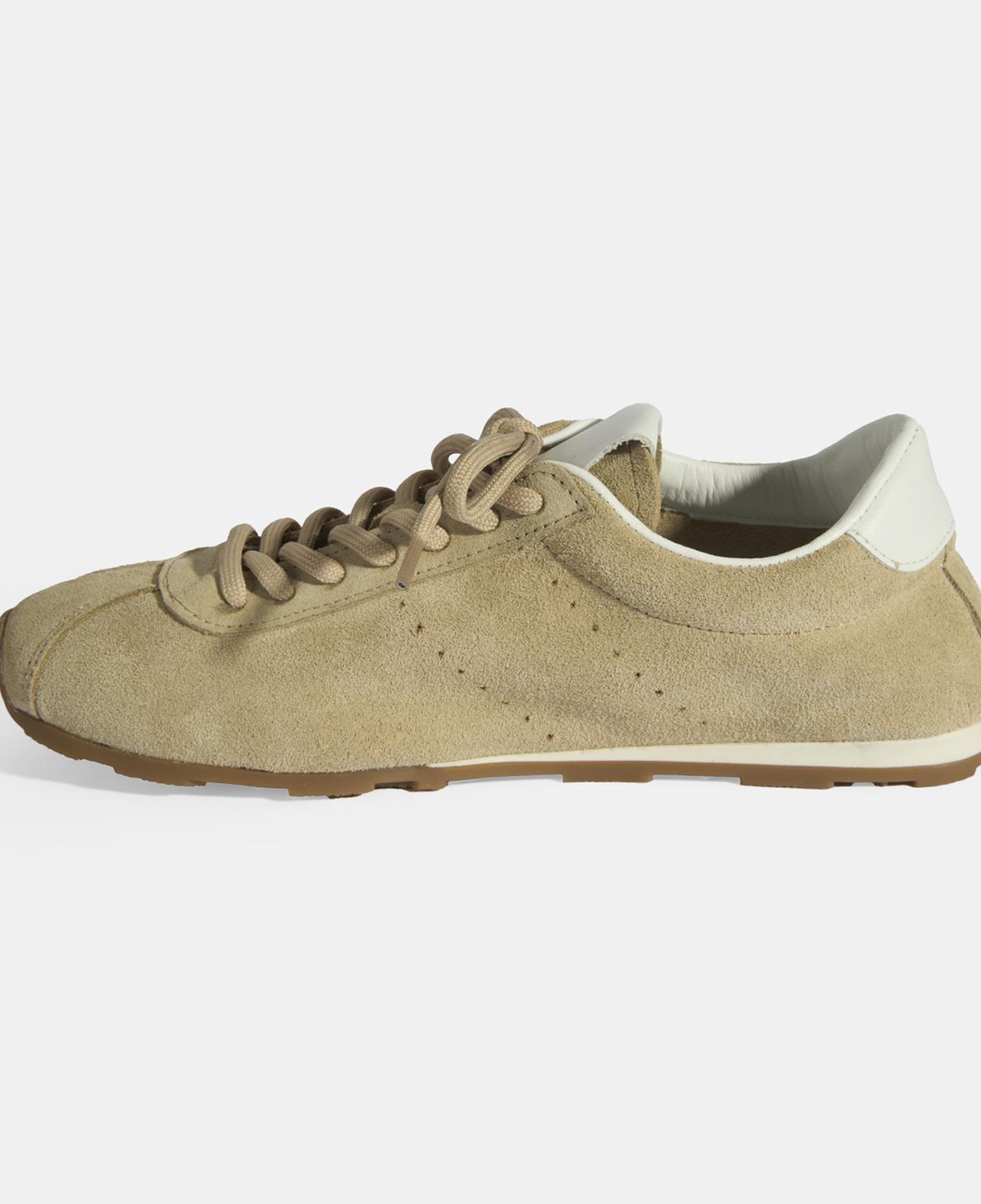 Kadın Bej Bağcıklı Süet Spor Ayakkabı