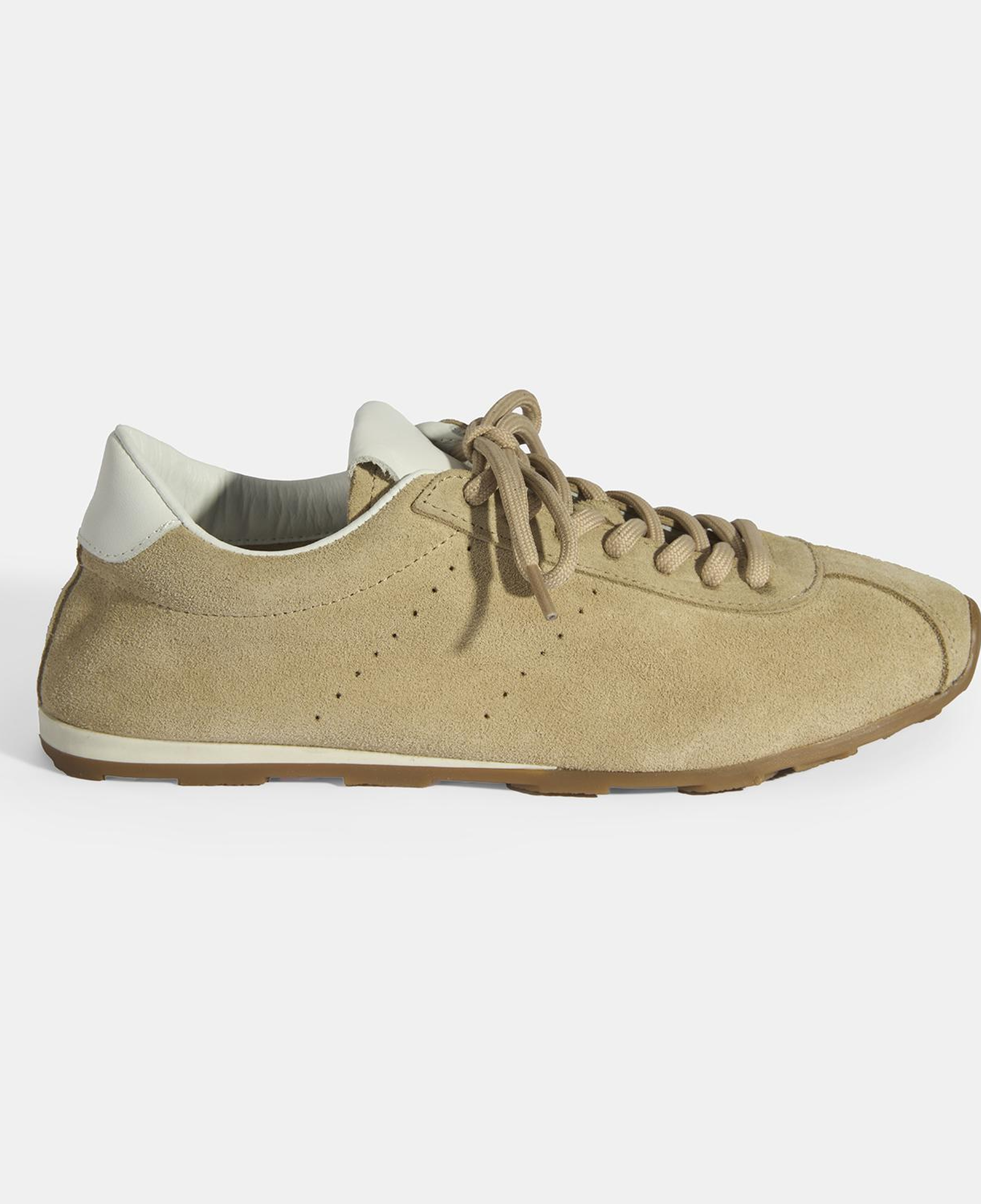 Kadın Bej Bağcıklı Süet Spor Ayakkabı