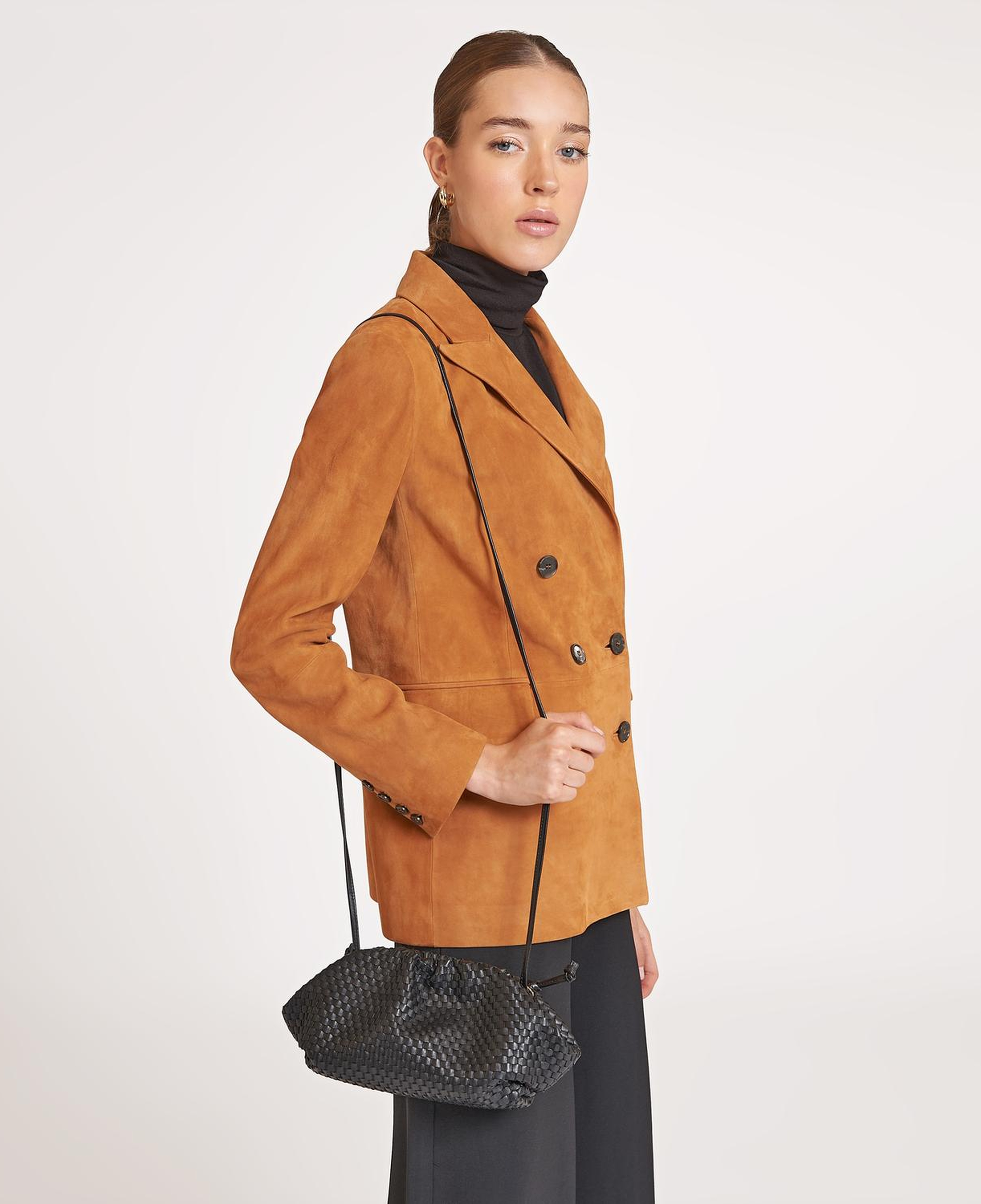 Jolanda Konyak Kadın Süet Deri Blazer Ceket