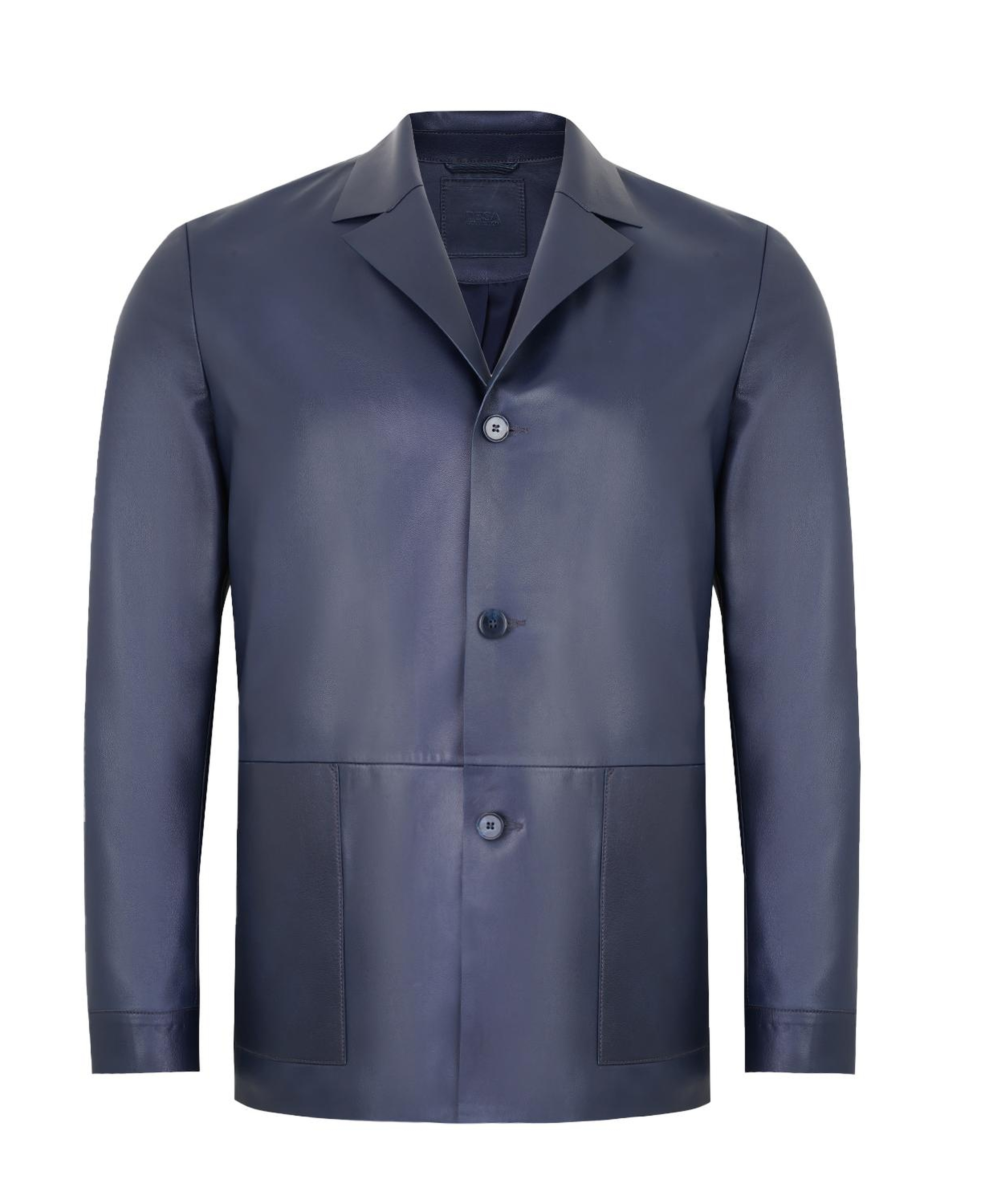 Auburn Mavi Erkek Deri Blazer Ceket