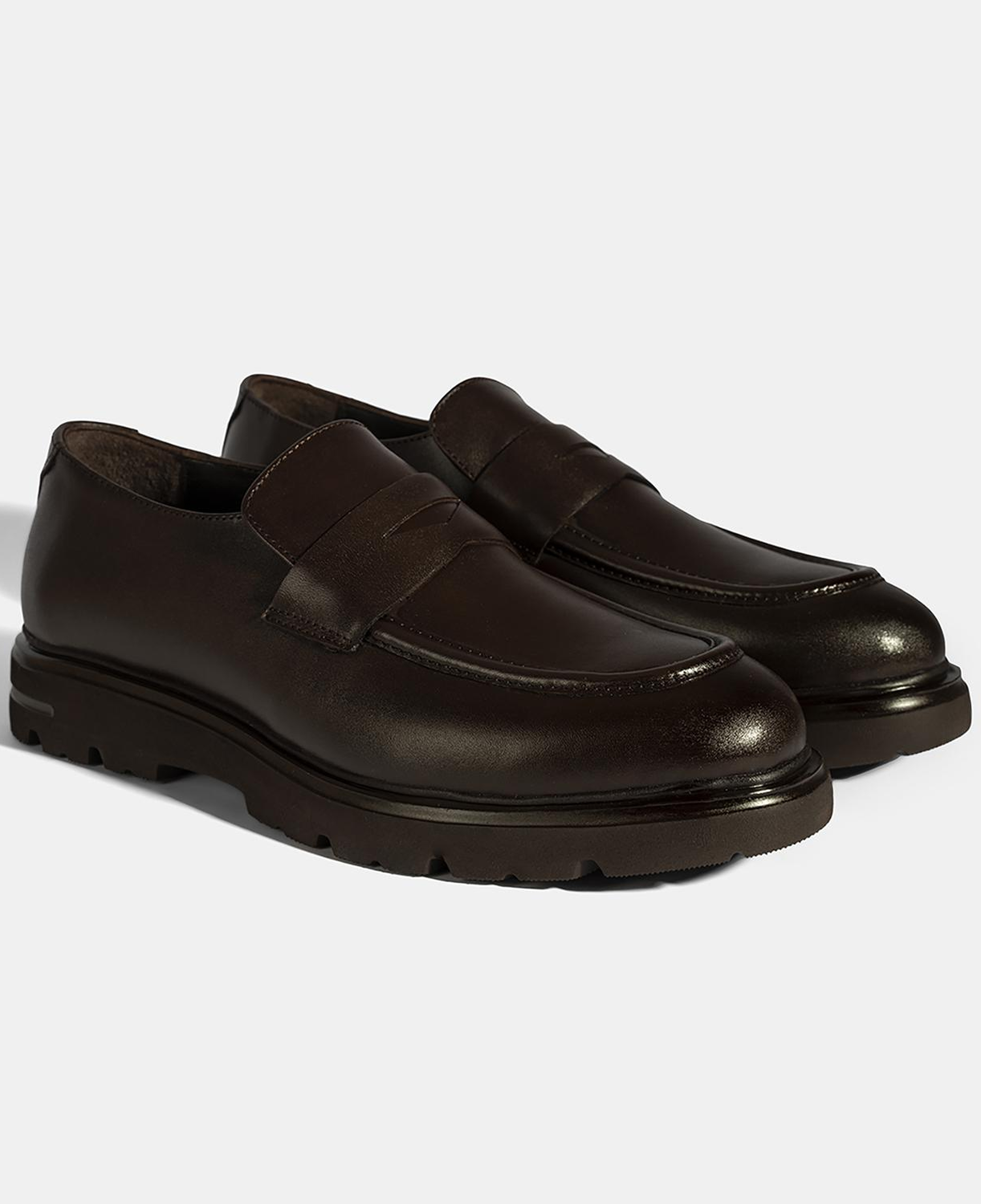 Erkek Kahve Deri Loafer