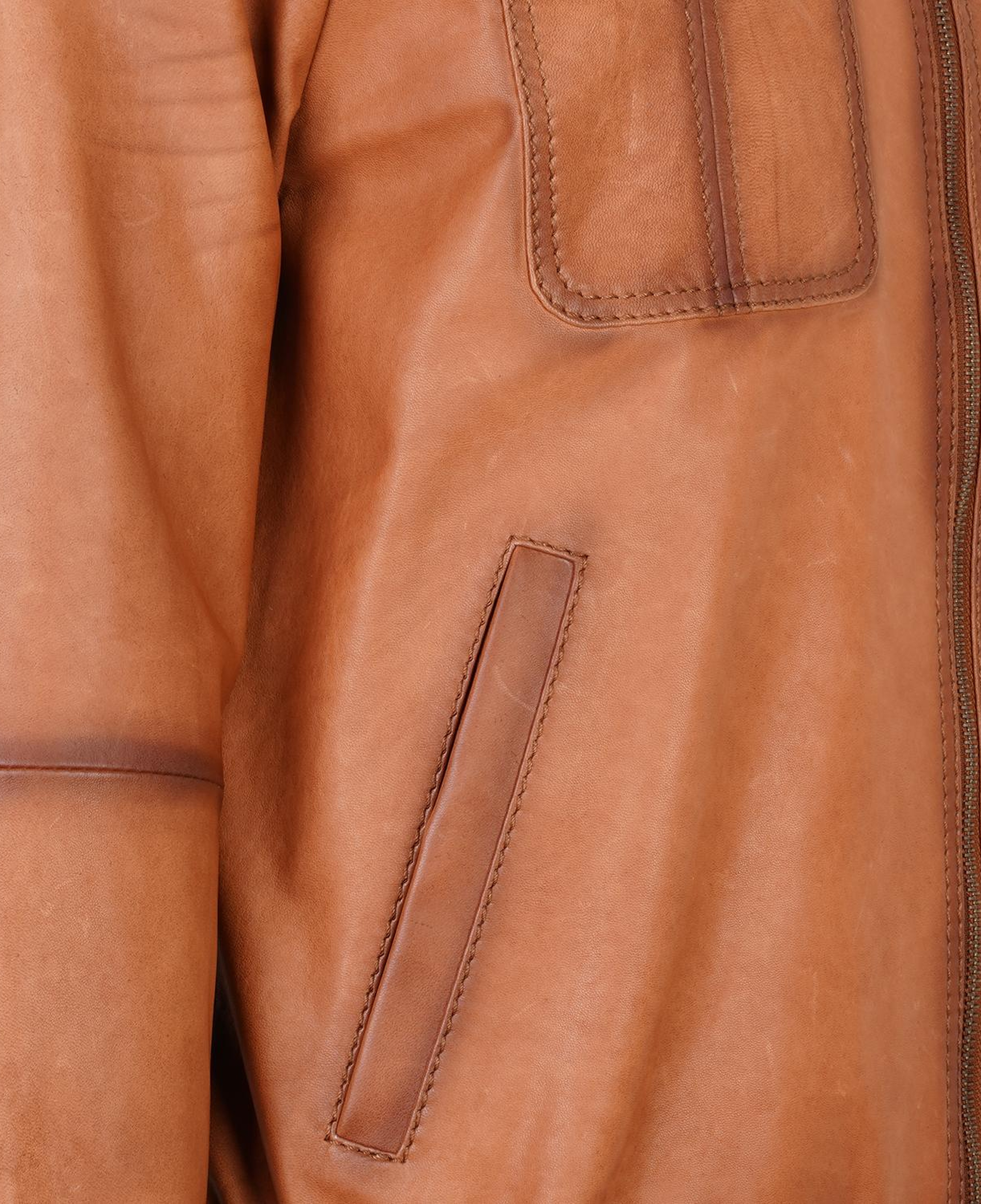 Bidziil Taba Erkek Vintage Bomber Deri Mont