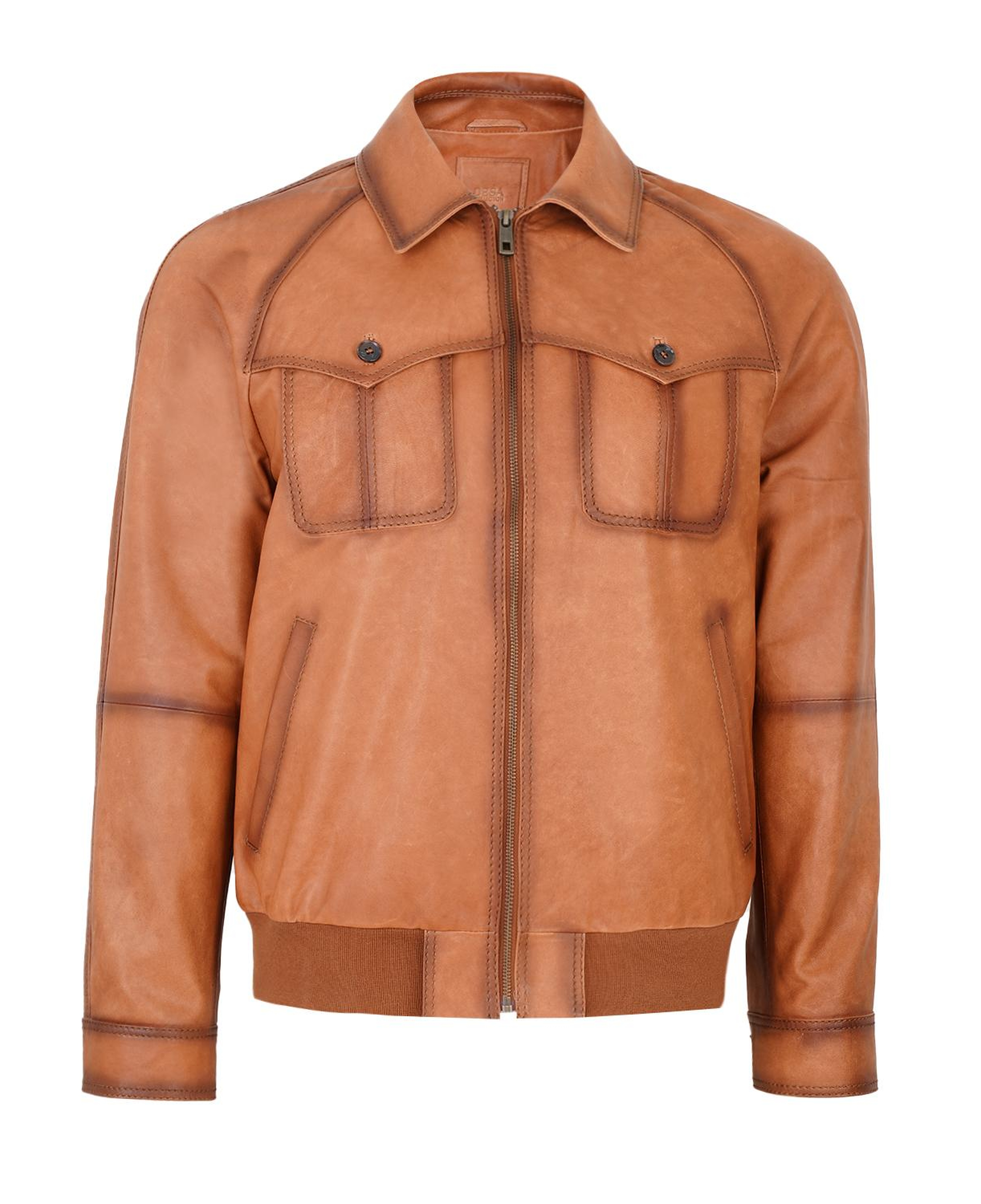 Bidziil Taba Erkek Vintage Bomber Deri Mont