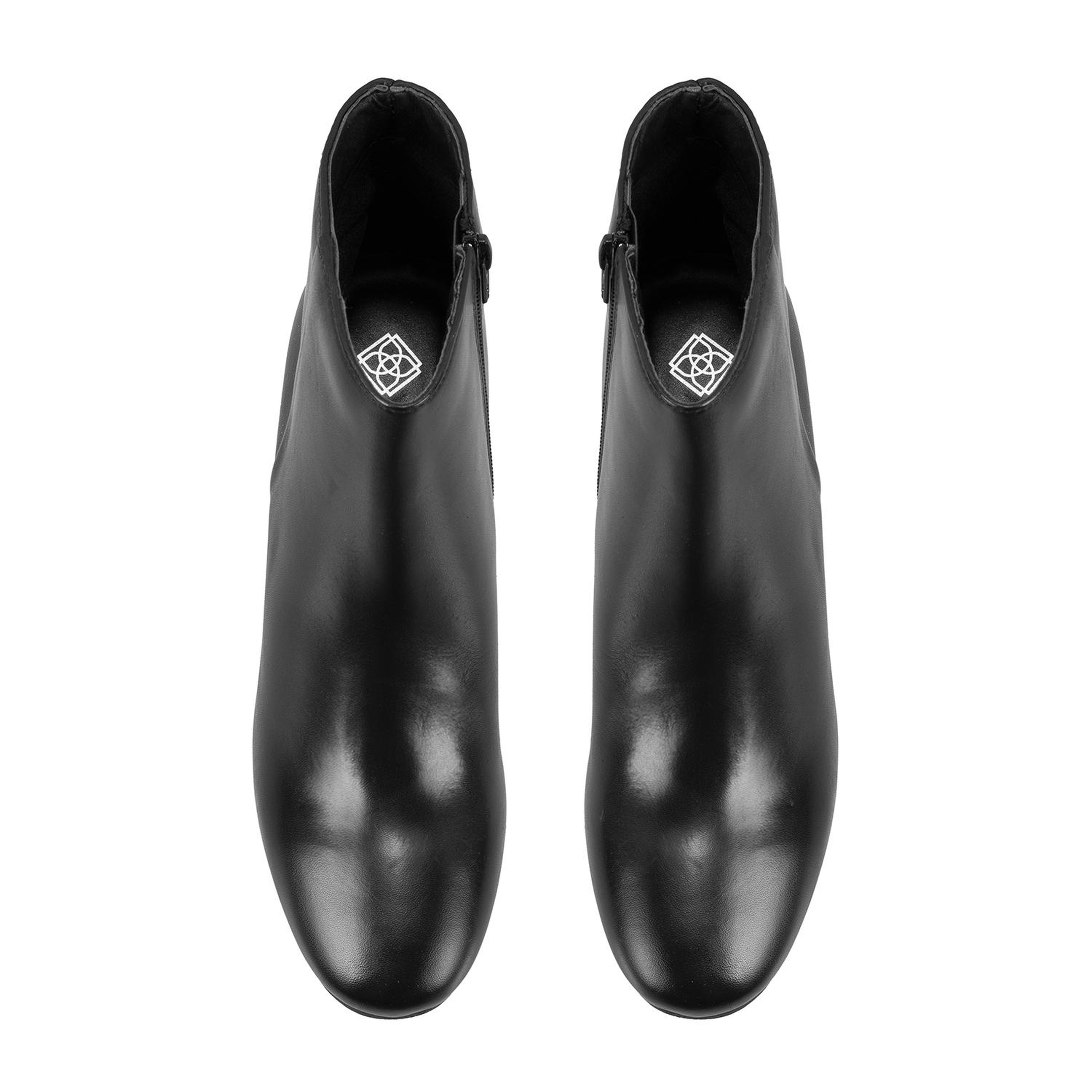 Mariv Siyah Kadın Fermuarlı Topuklu Deri Bot