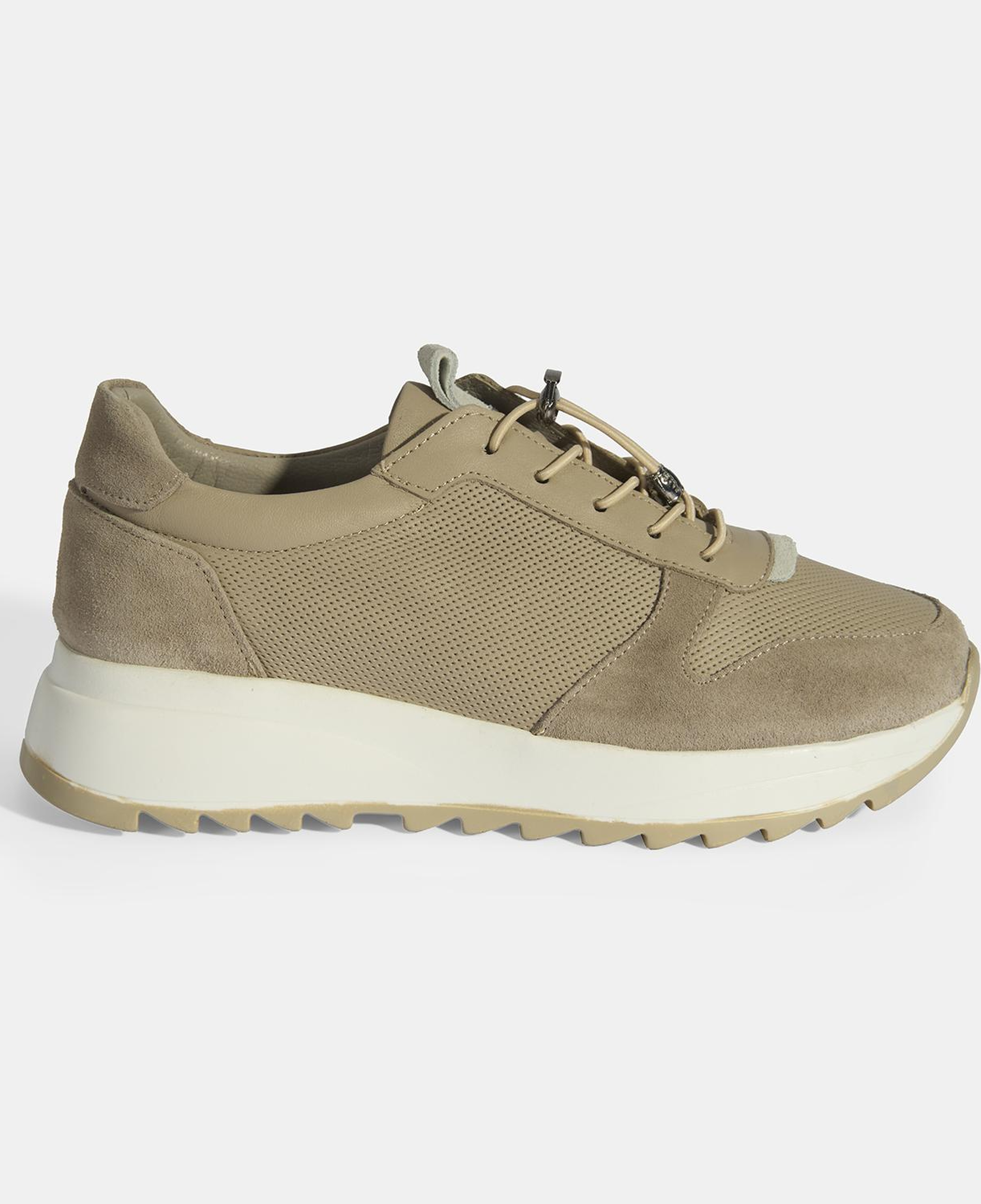 Kadın Vizon Bağcıklı Deri Detaylı Spor Ayakkabı