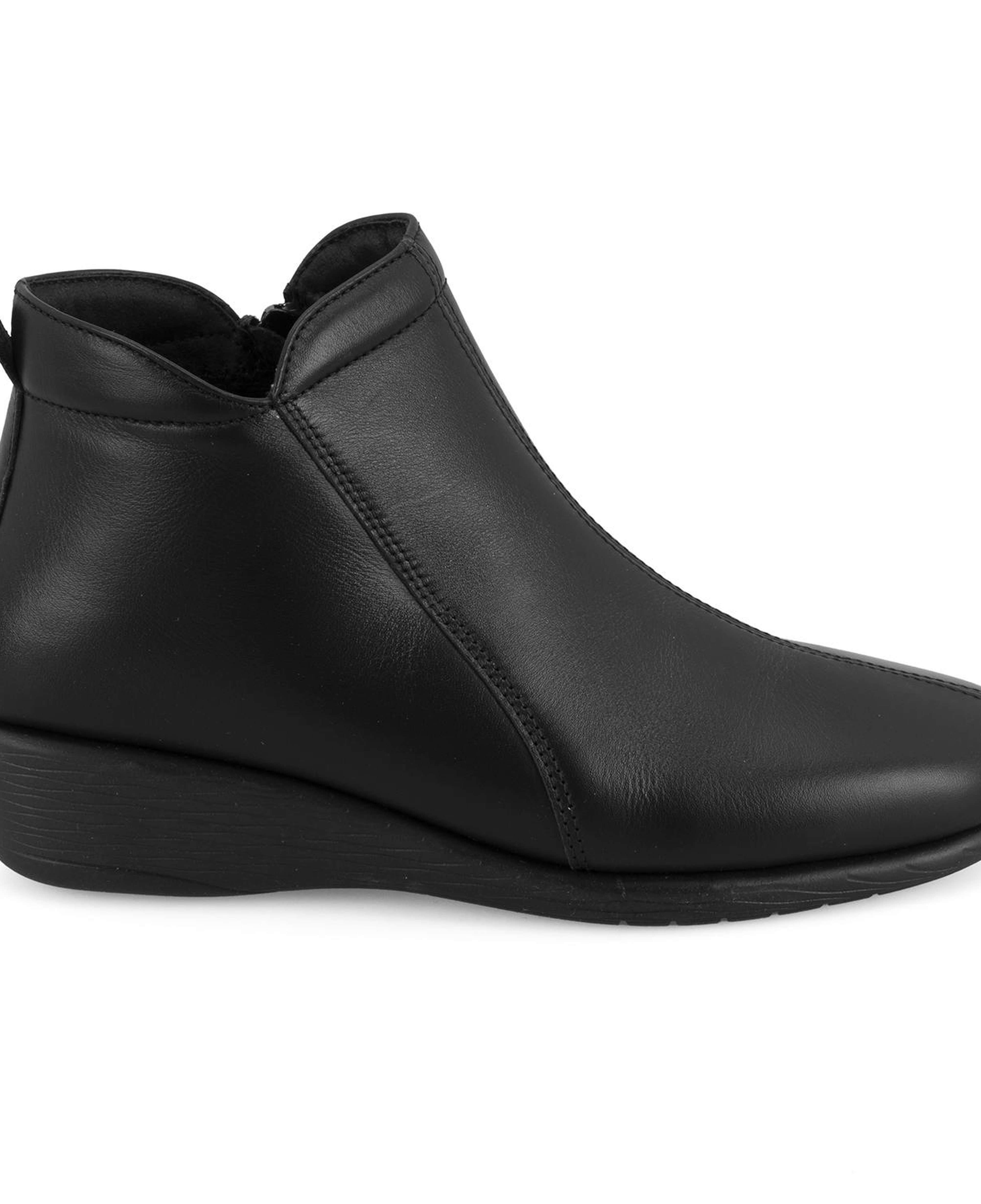 Jalyn Siyah Kadın DesaComfort Fermuarlı Deri Bot