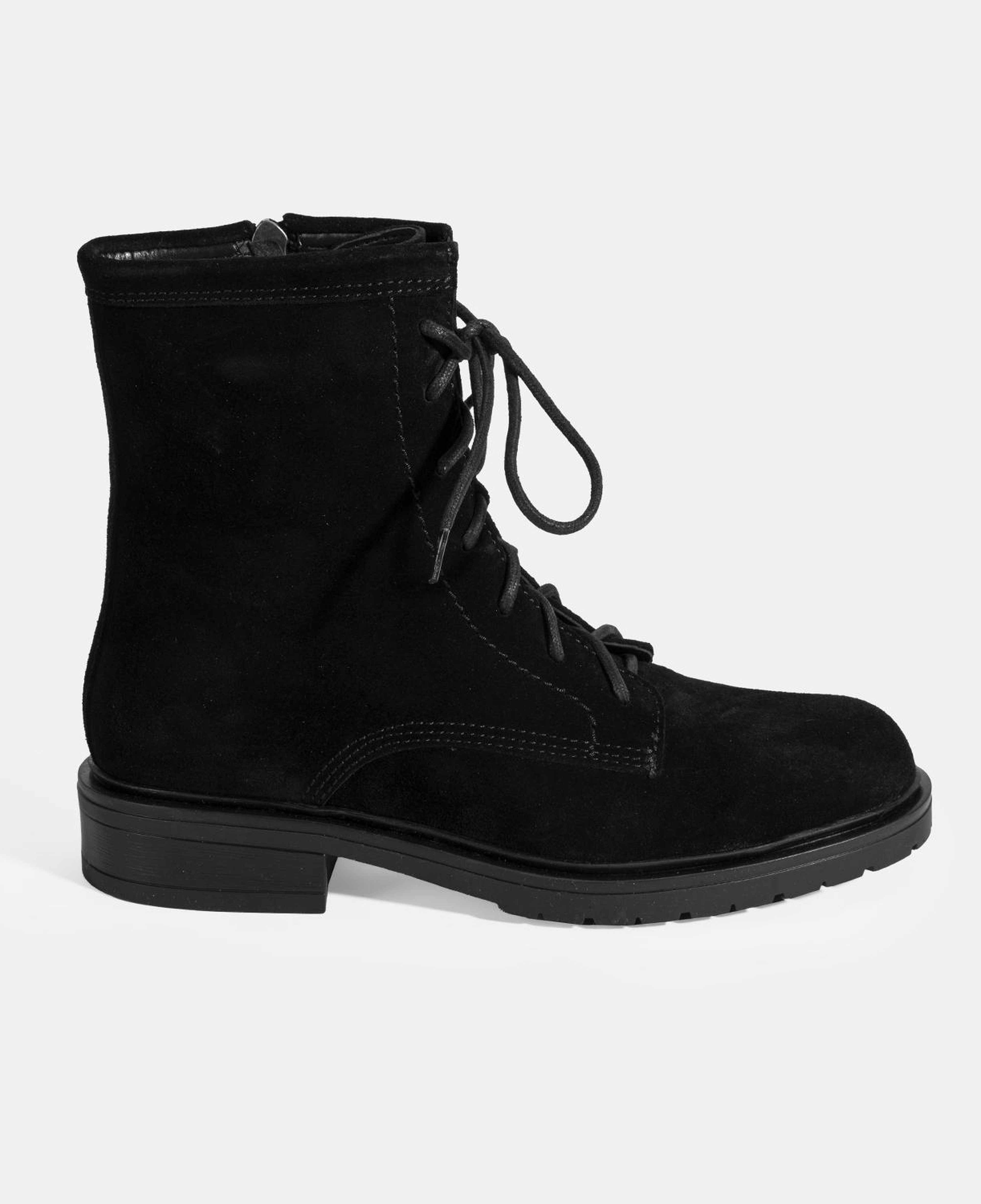 Kadın Siyah Bağcık Detaylı Süet Bot