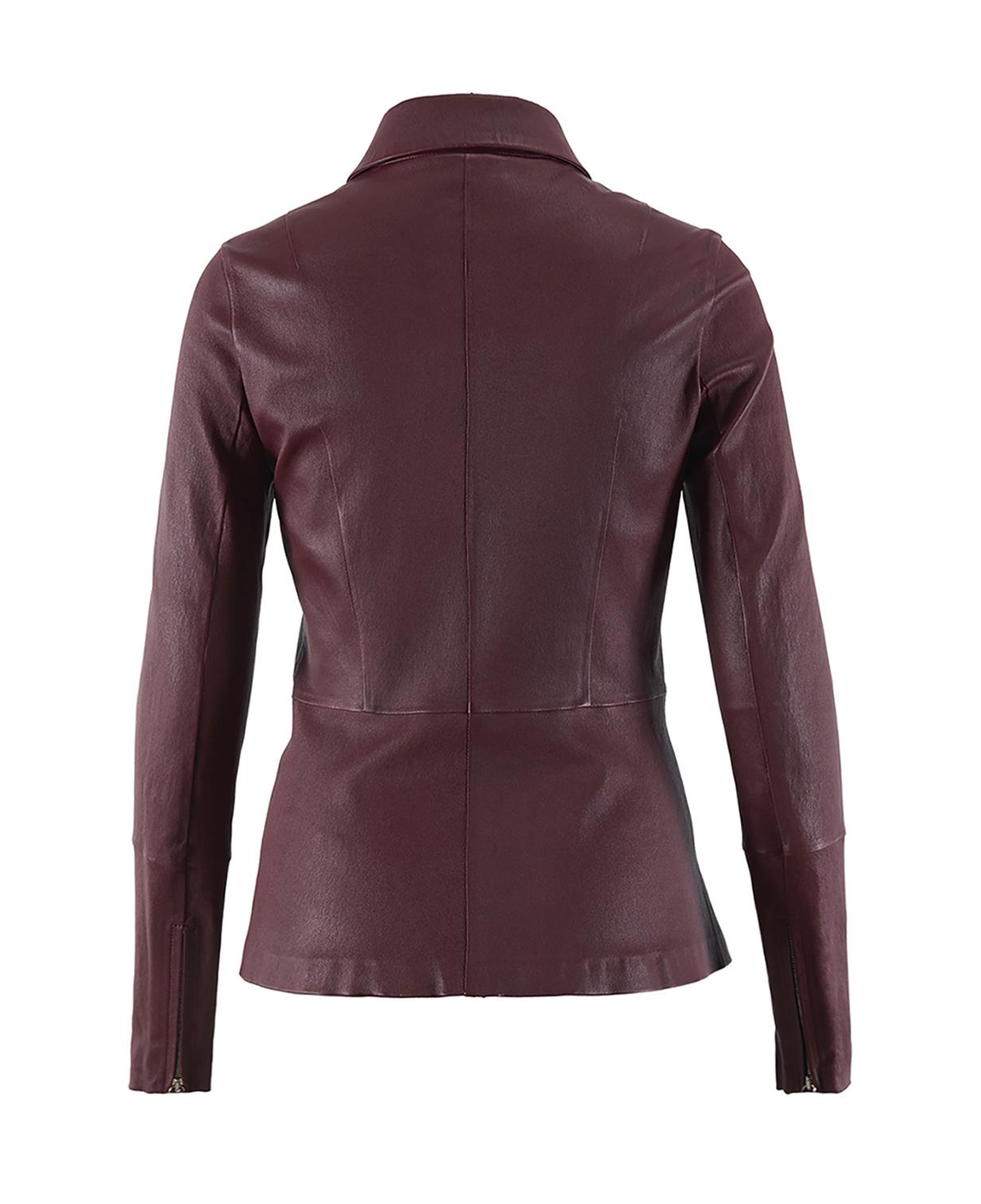 Bordo Kadın Deri Ceket