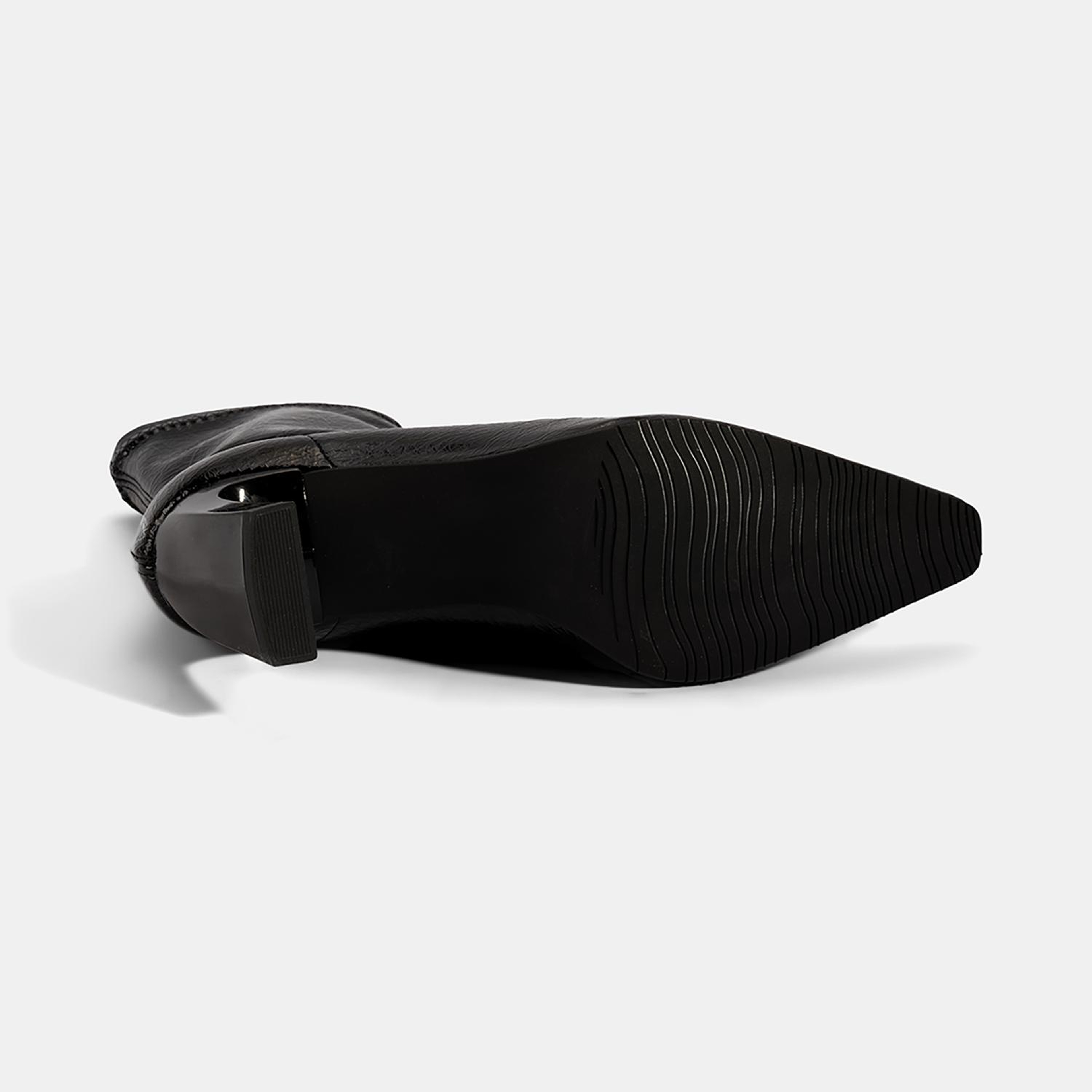 Kadın Siyah Kalın Topuklu Stretch Bot