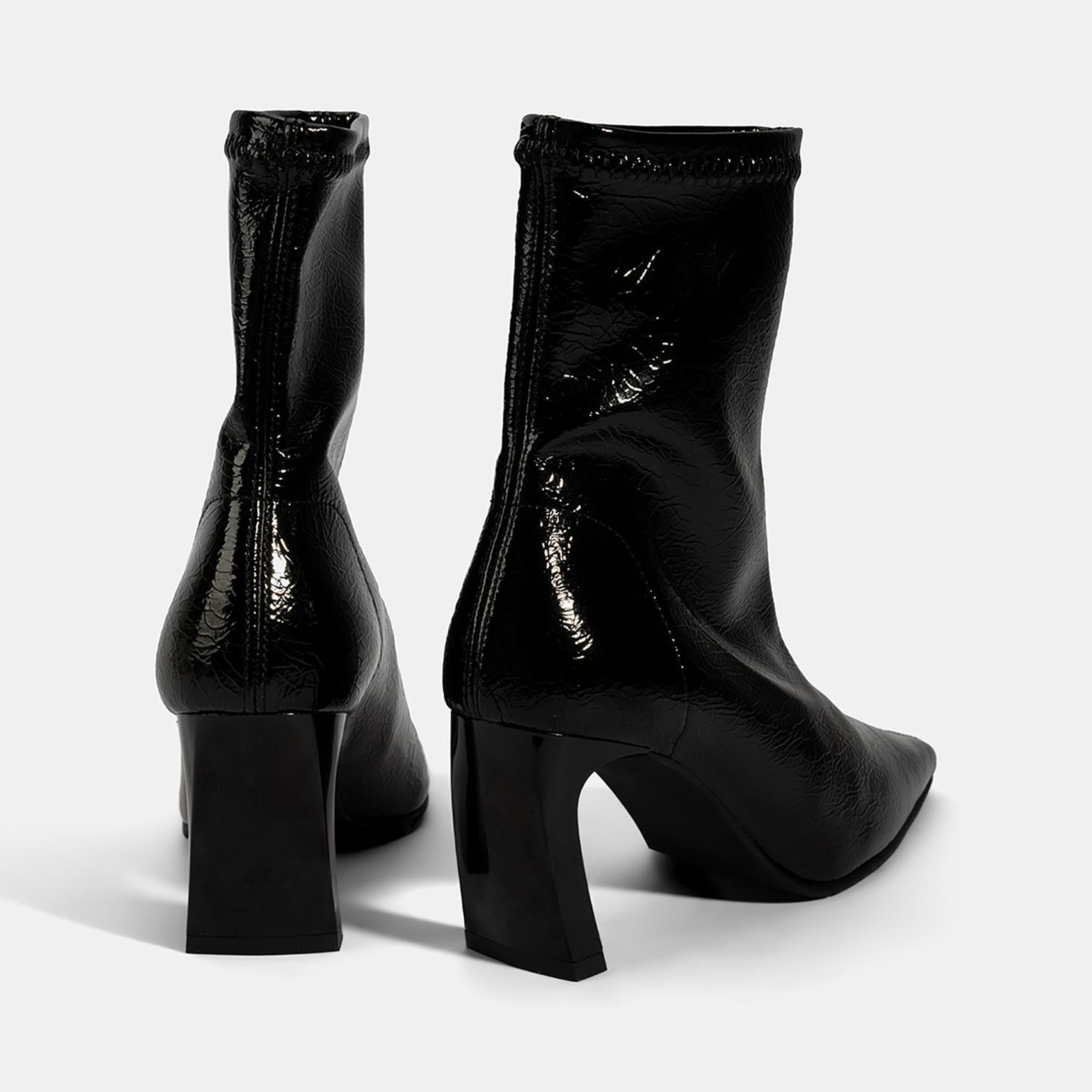 Kadın Siyah Kalın Topuklu Stretch Bot