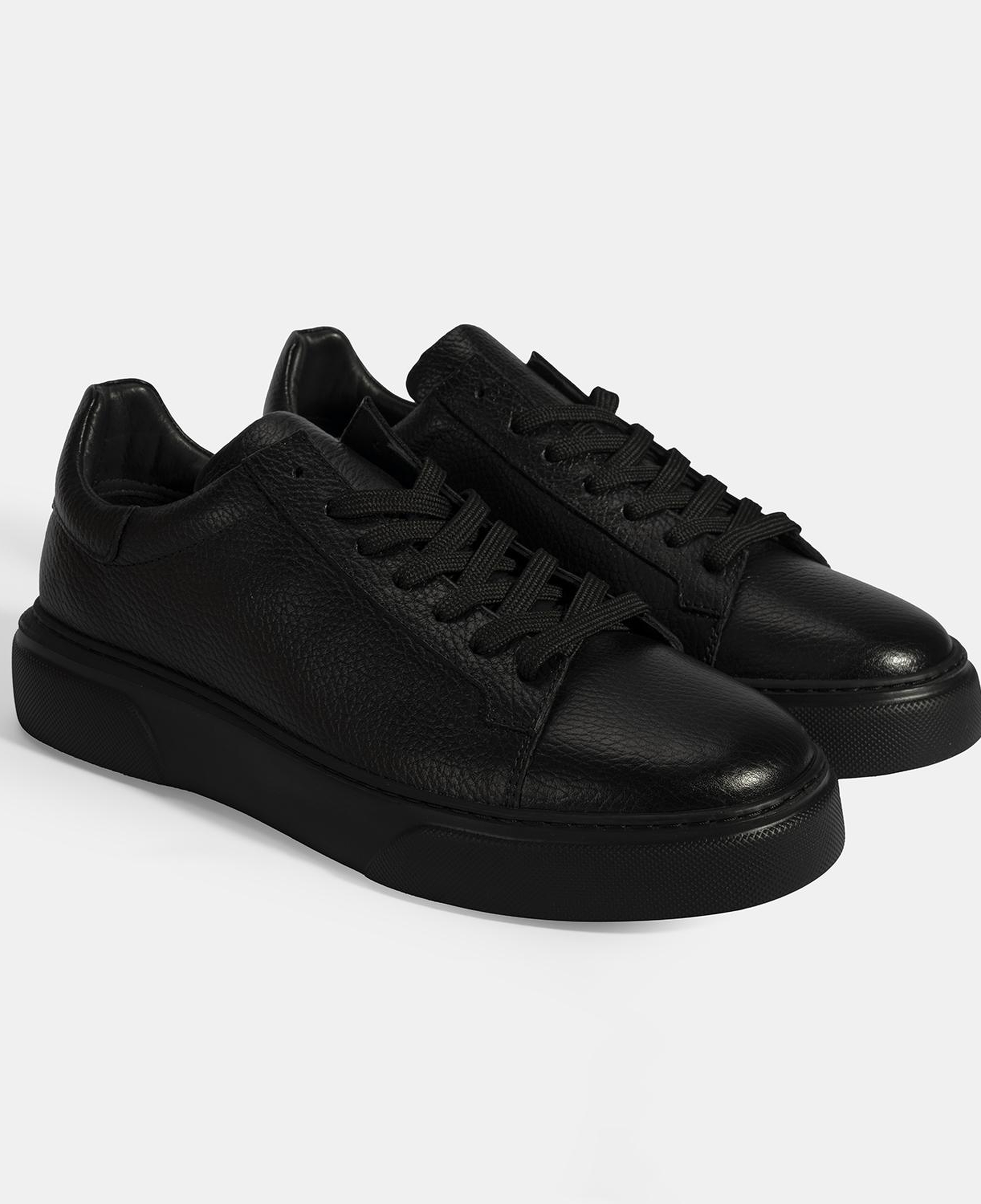 Erkek Siyah Bağcıklı Deri Günlük Ayakkabı