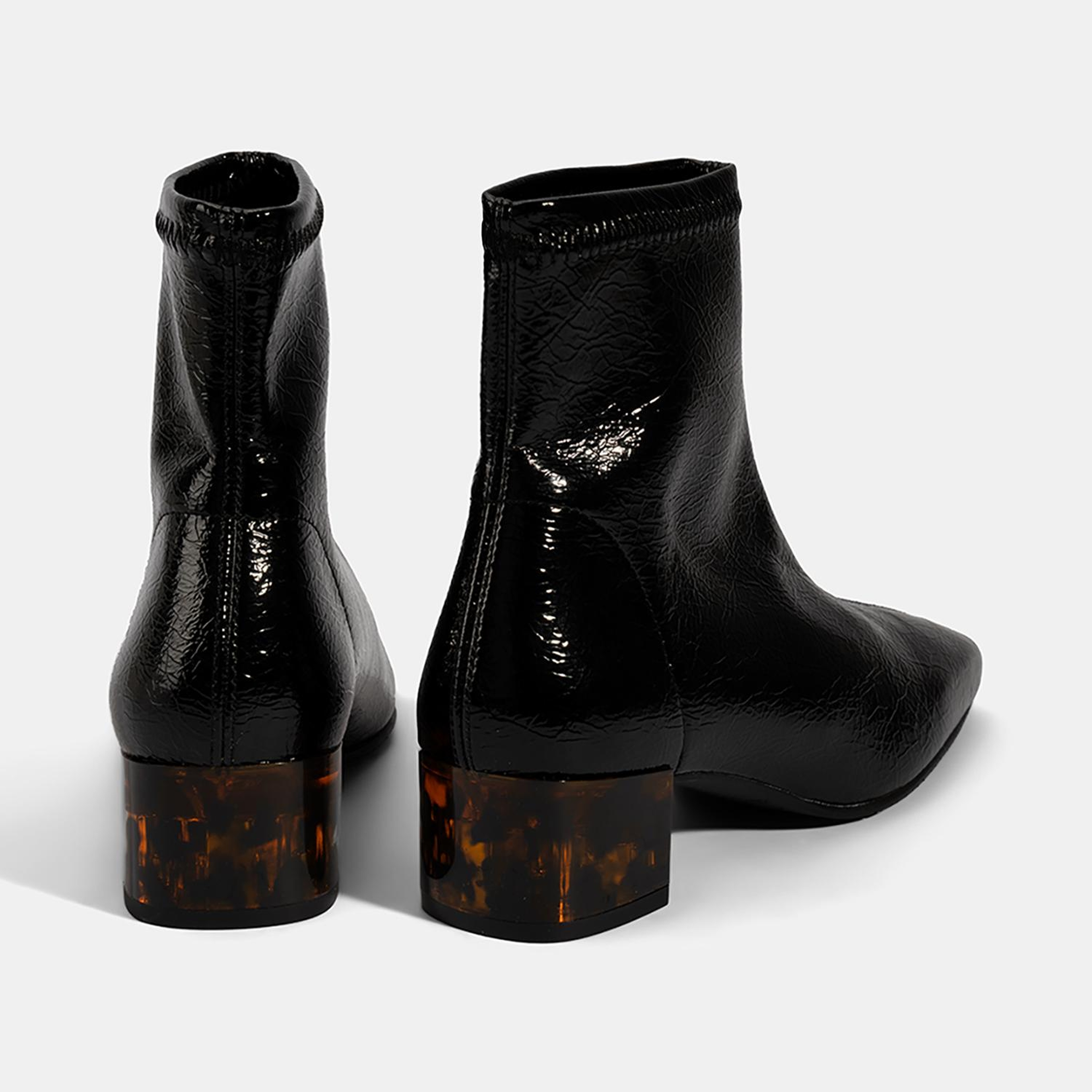 Kadın Siyah Kalın Topuklu Stretch Bot