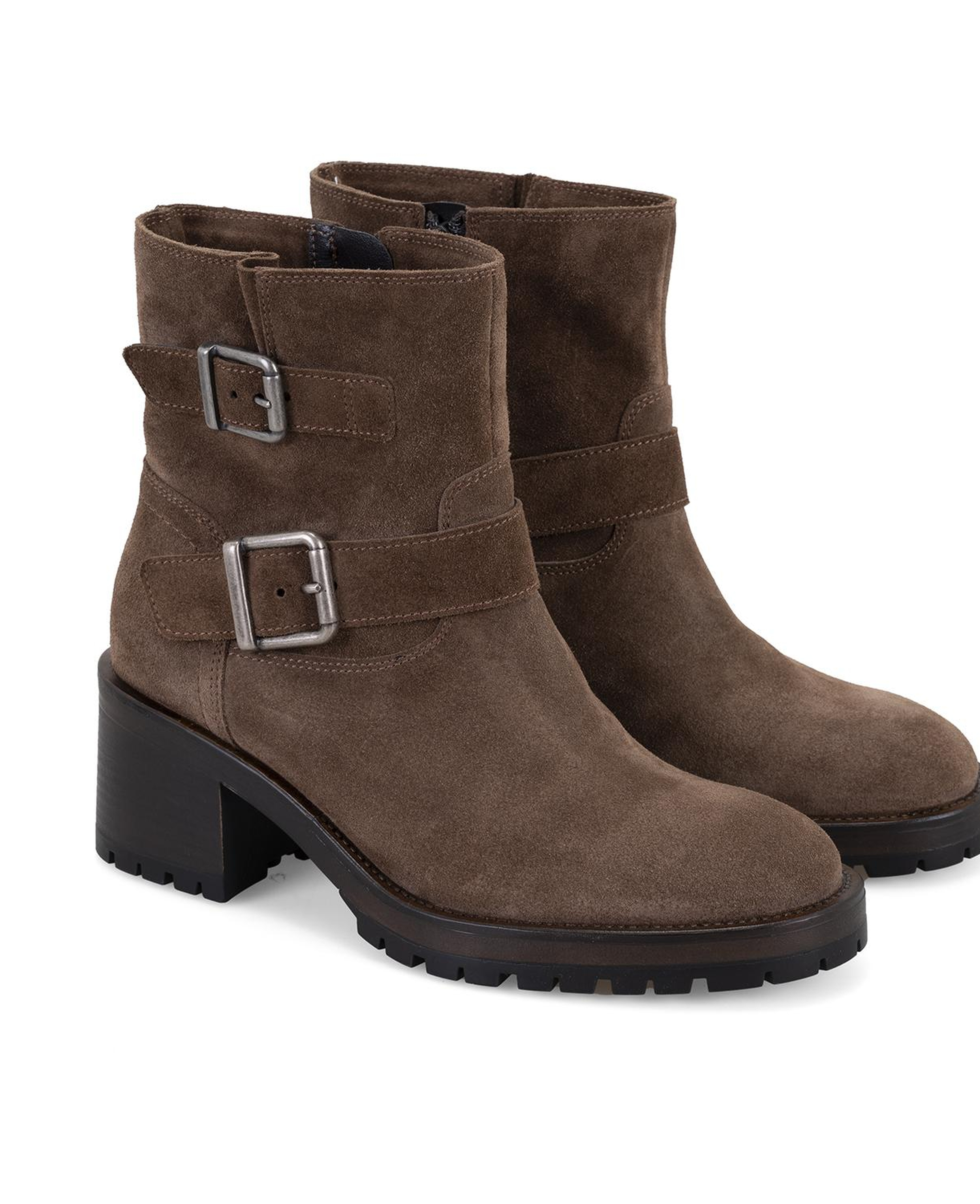 Brices Kemer Aksesuarlı Taba Kadın Topuklu Süet Bot