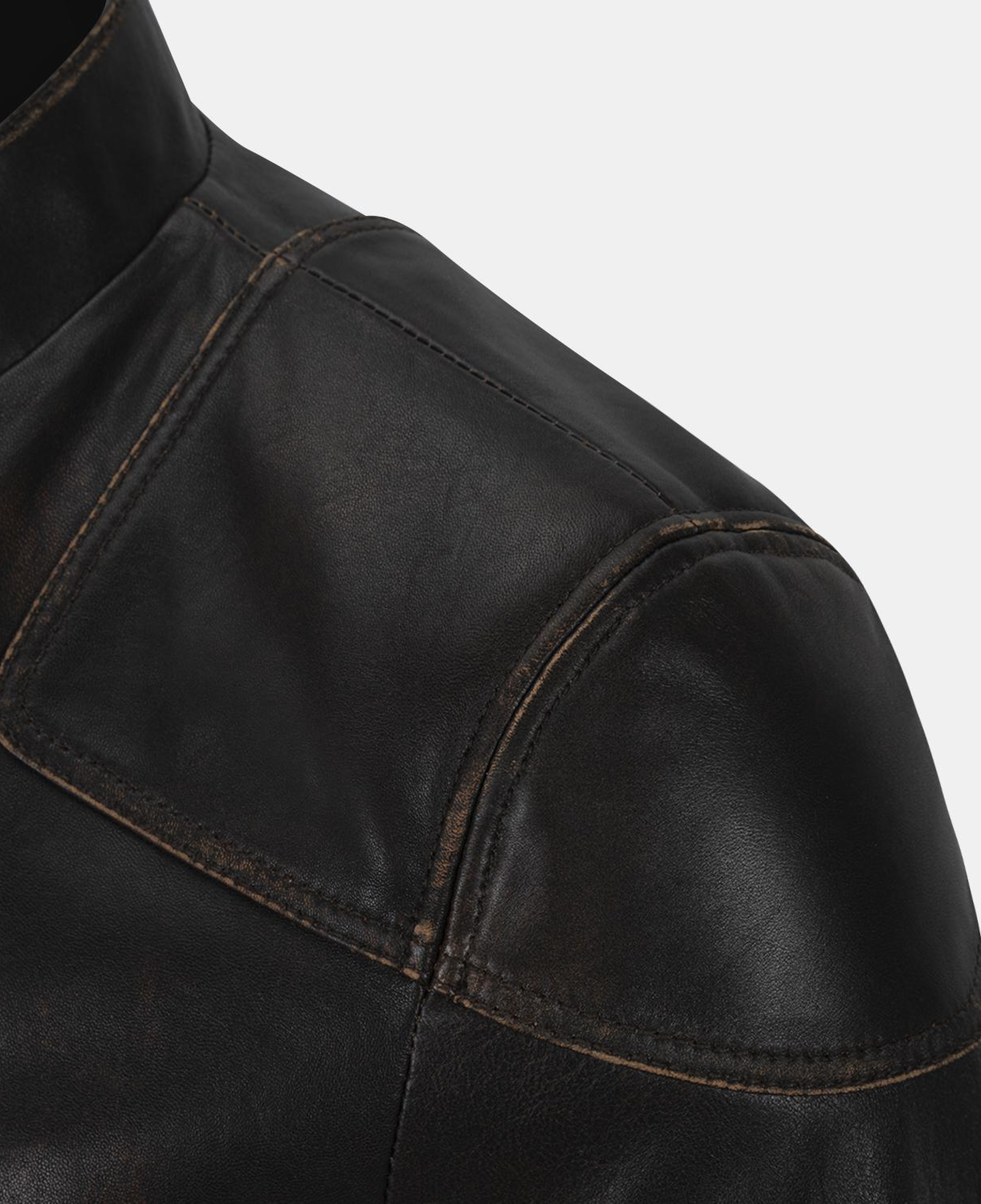 Zenon Siyah Erkek Vintage Deri Ceket