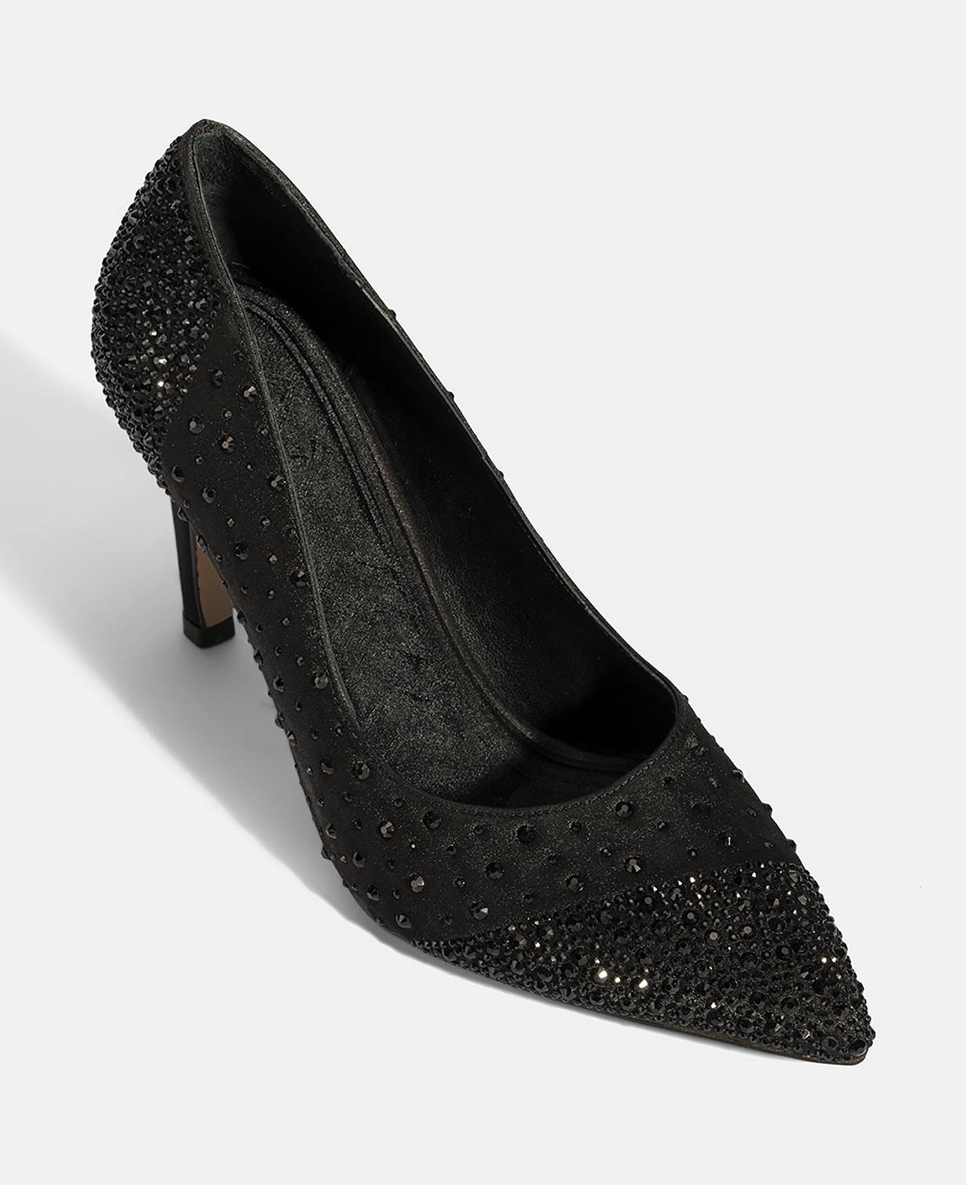 Kadın Siyah Taşlı Sivri Burunlu Topuklu Abiye Ayakkabı