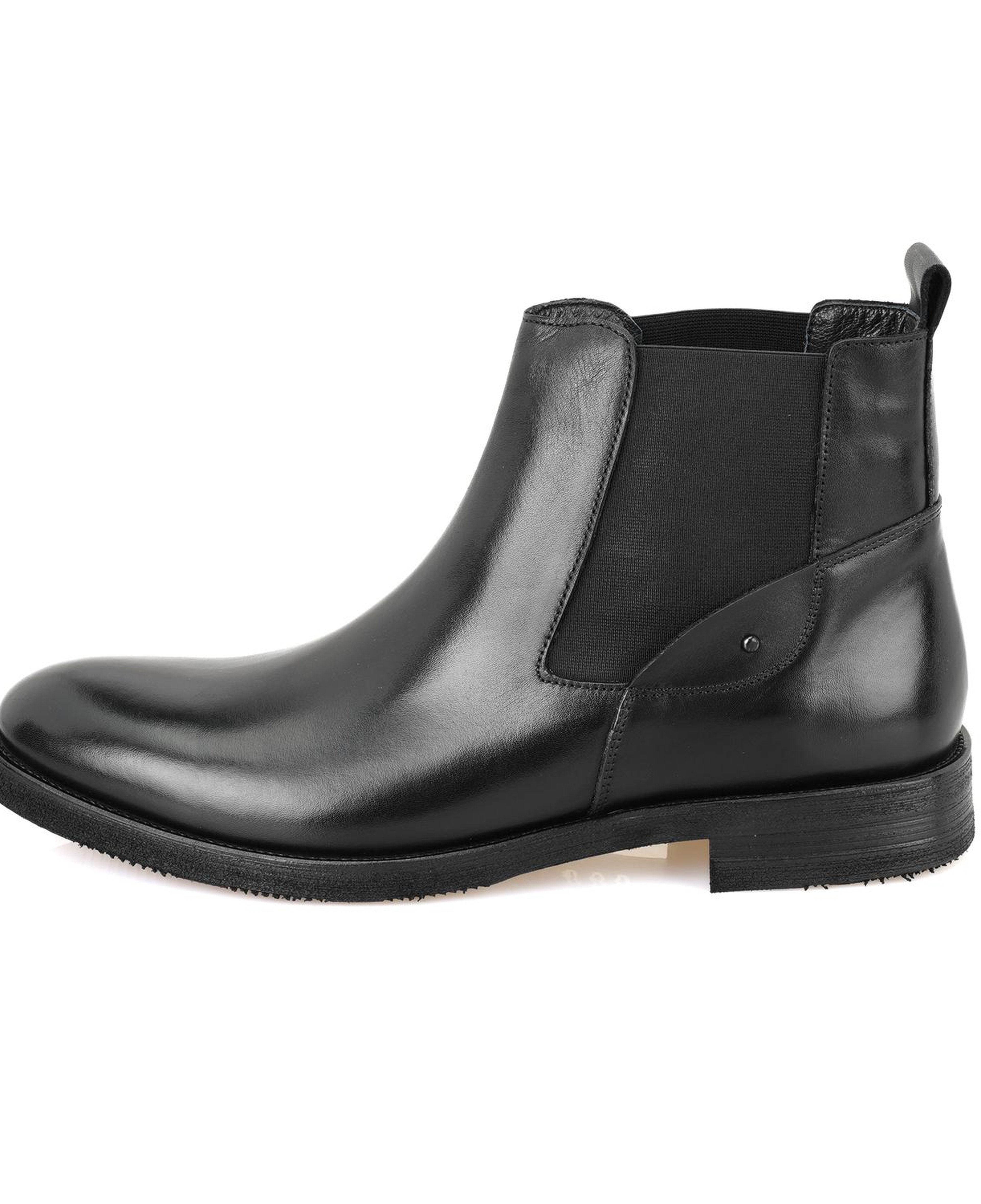 Pravin Siyah Erkek Lastikli Deri Chelsea Bot