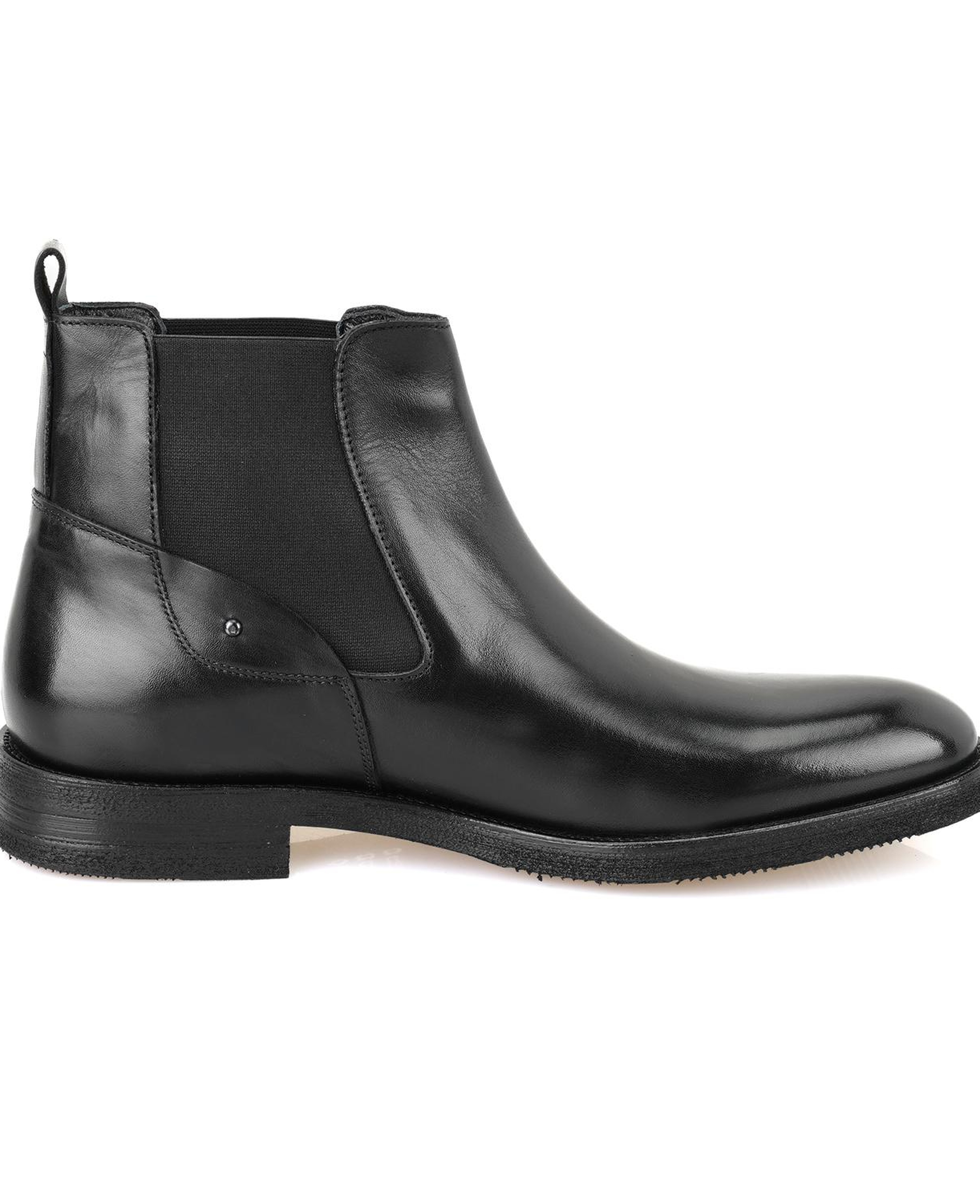 Pravin Siyah Erkek Lastikli Deri Chelsea Bot
