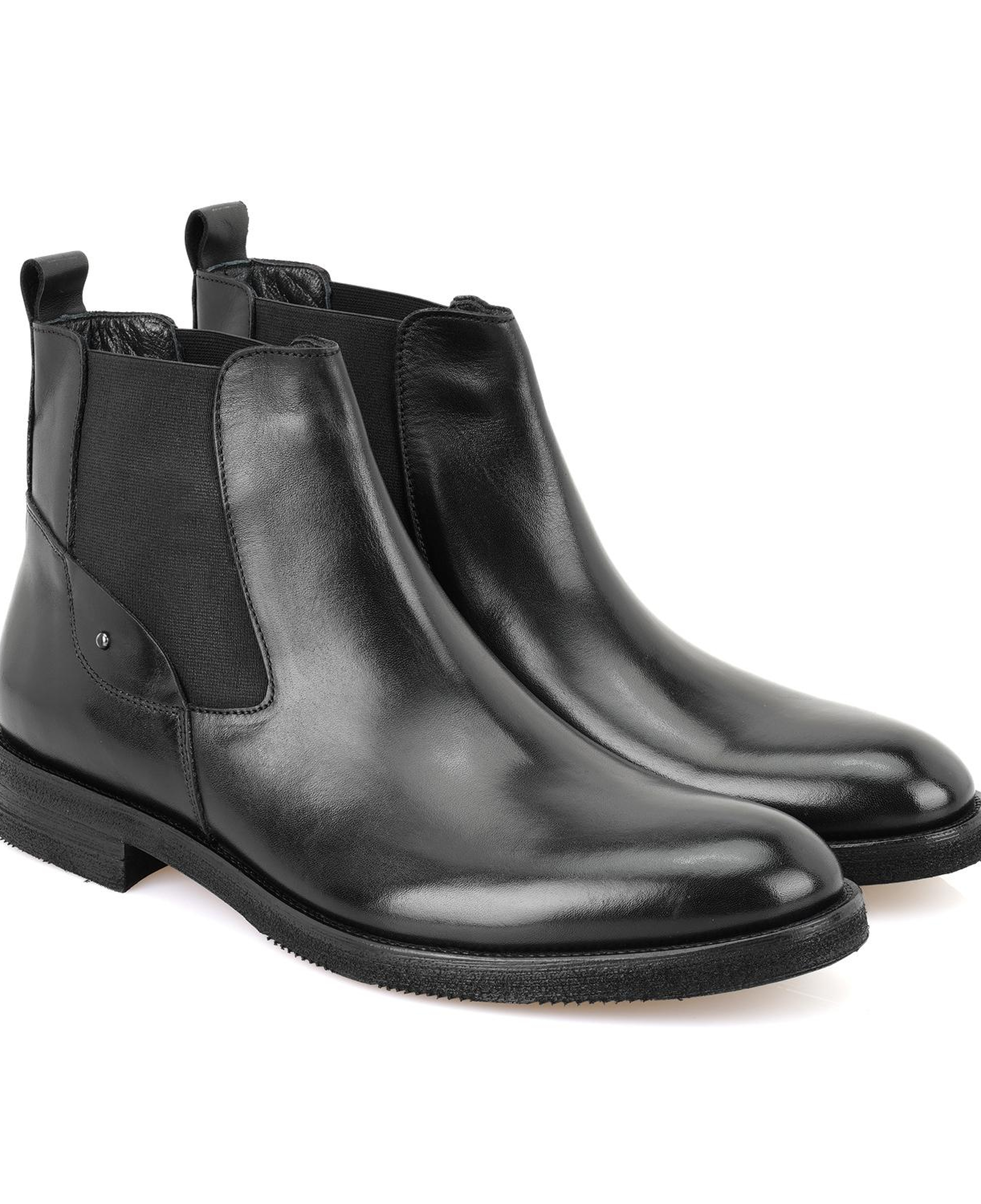 Pravin Siyah Erkek Lastikli Deri Chelsea Bot