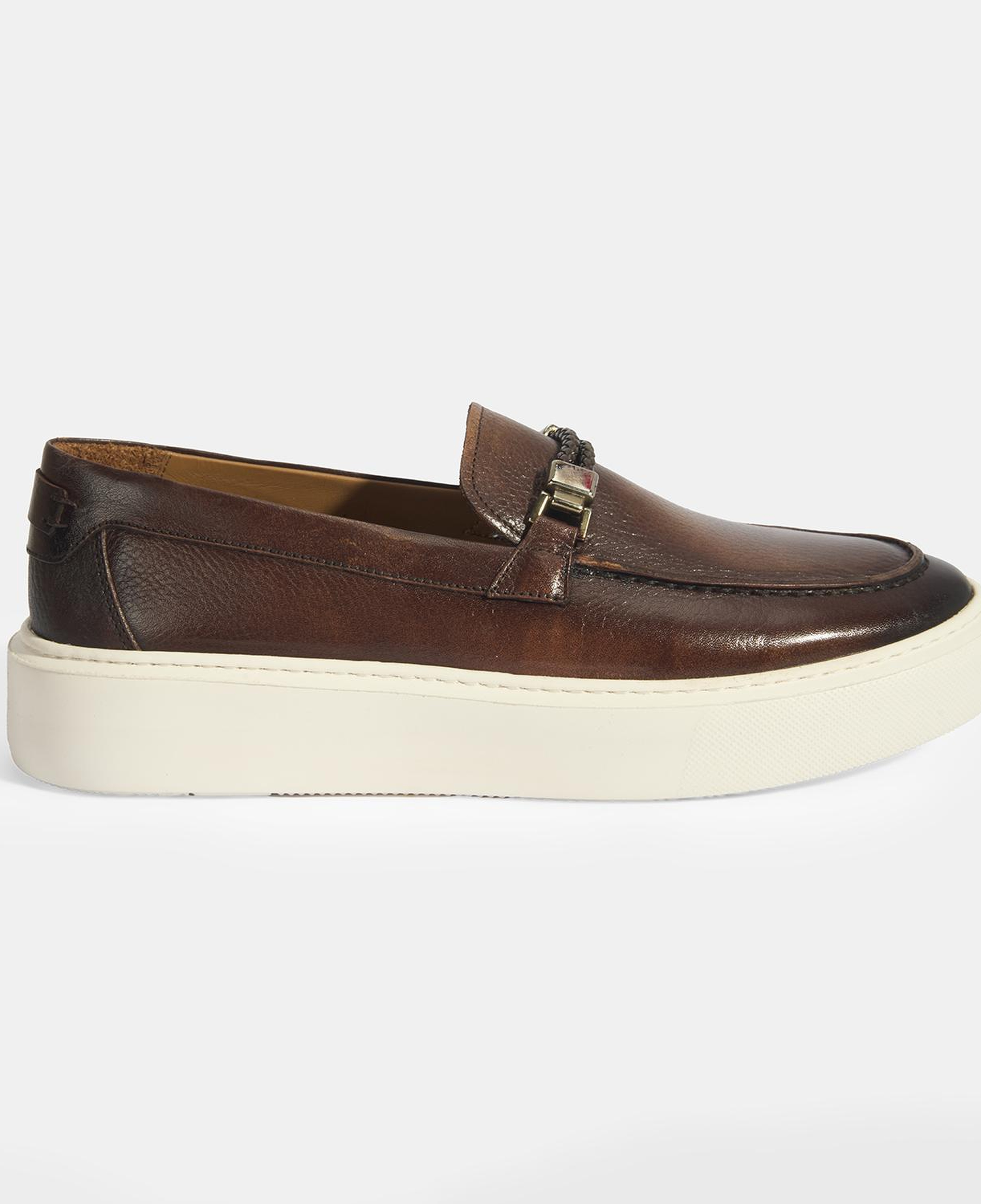 Erkek Taba Toka Aksesuarlı Deri Loafer