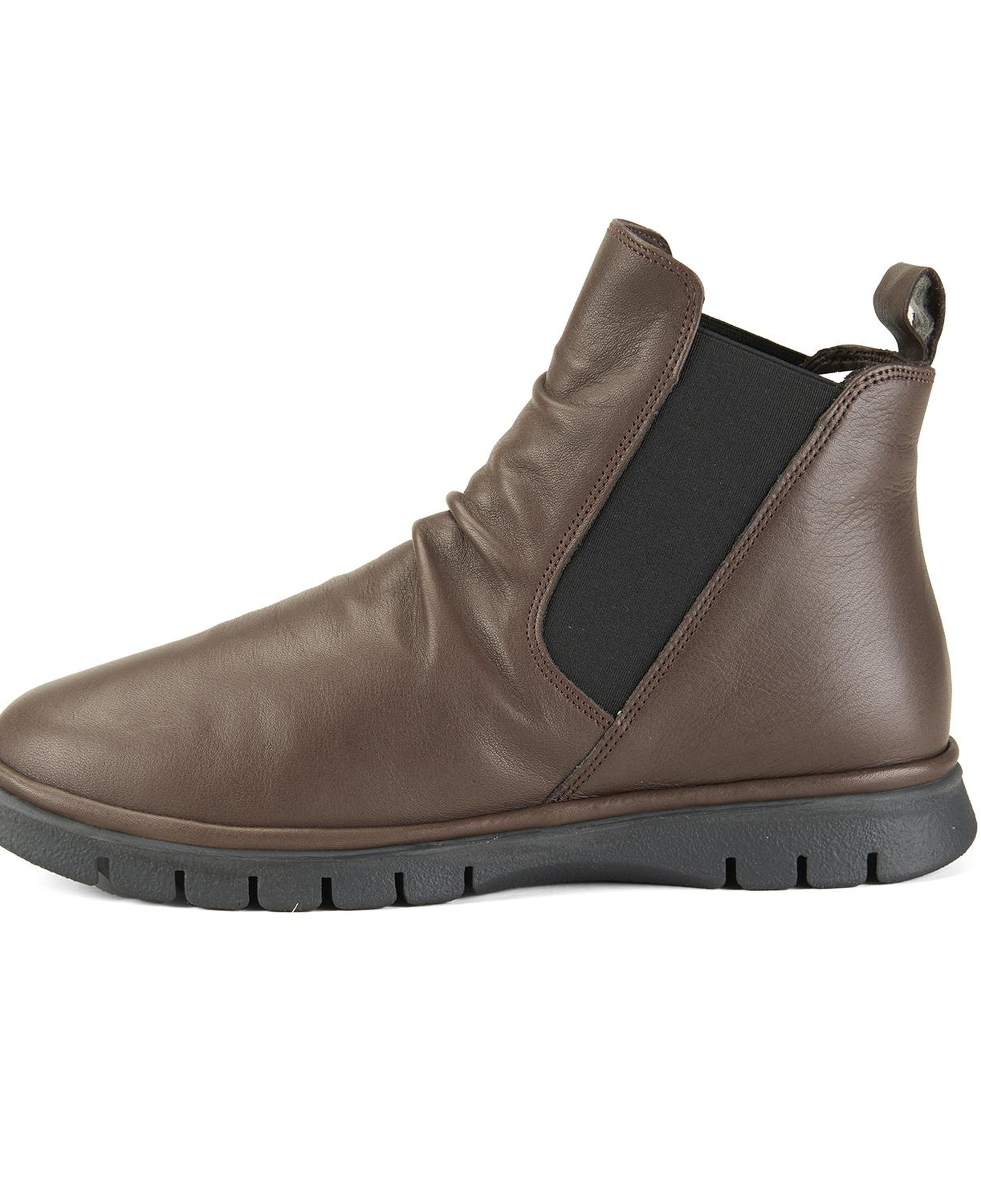 Kadın Kahve Lastikli Deri Bot