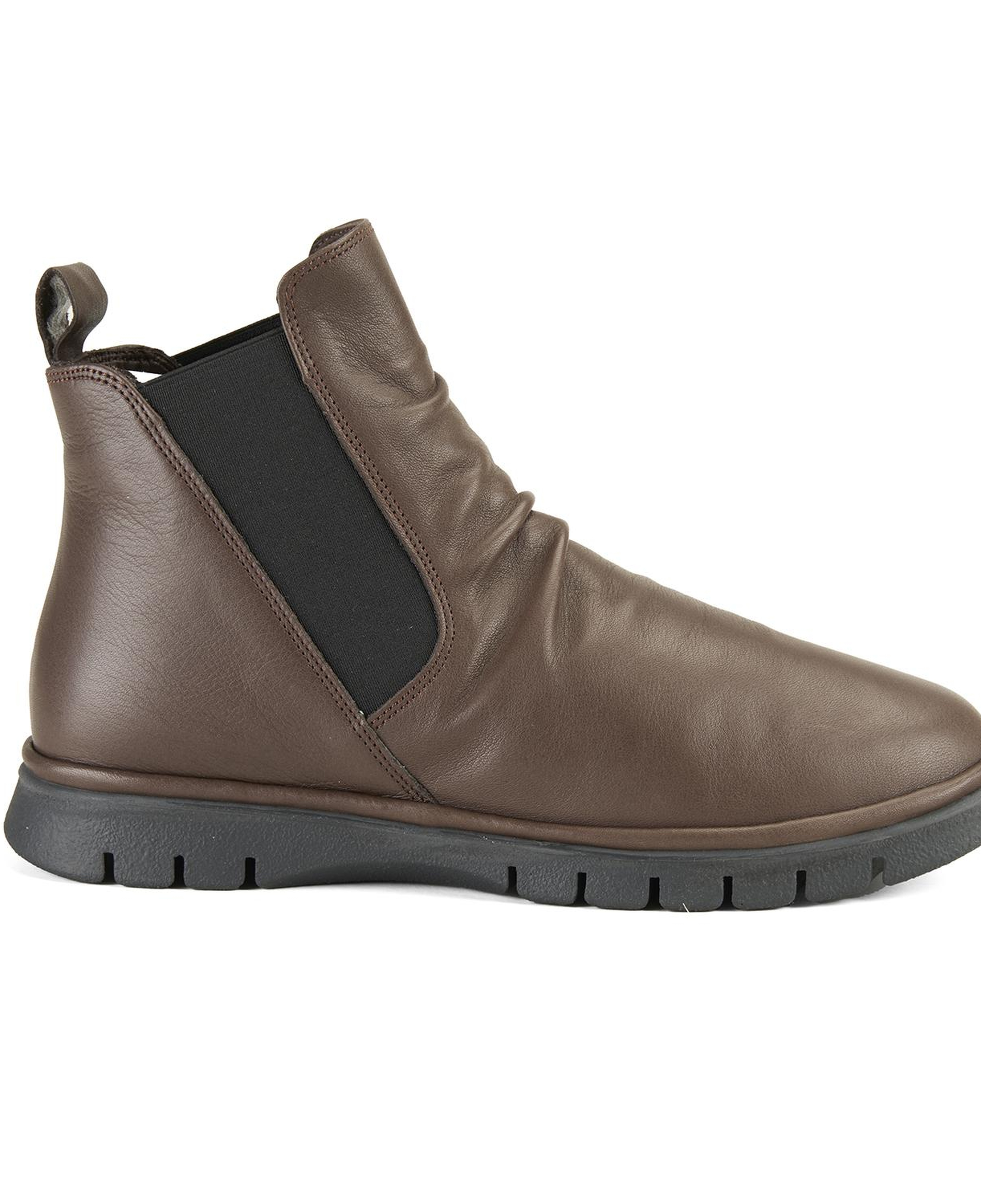 Kadın Kahve Lastikli Deri Bot