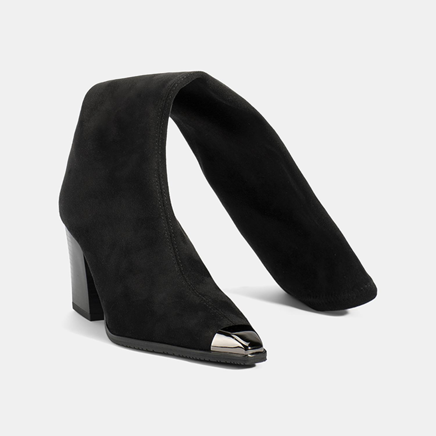 Kadın Siyah Kalın Topuklu Stretch Çizme