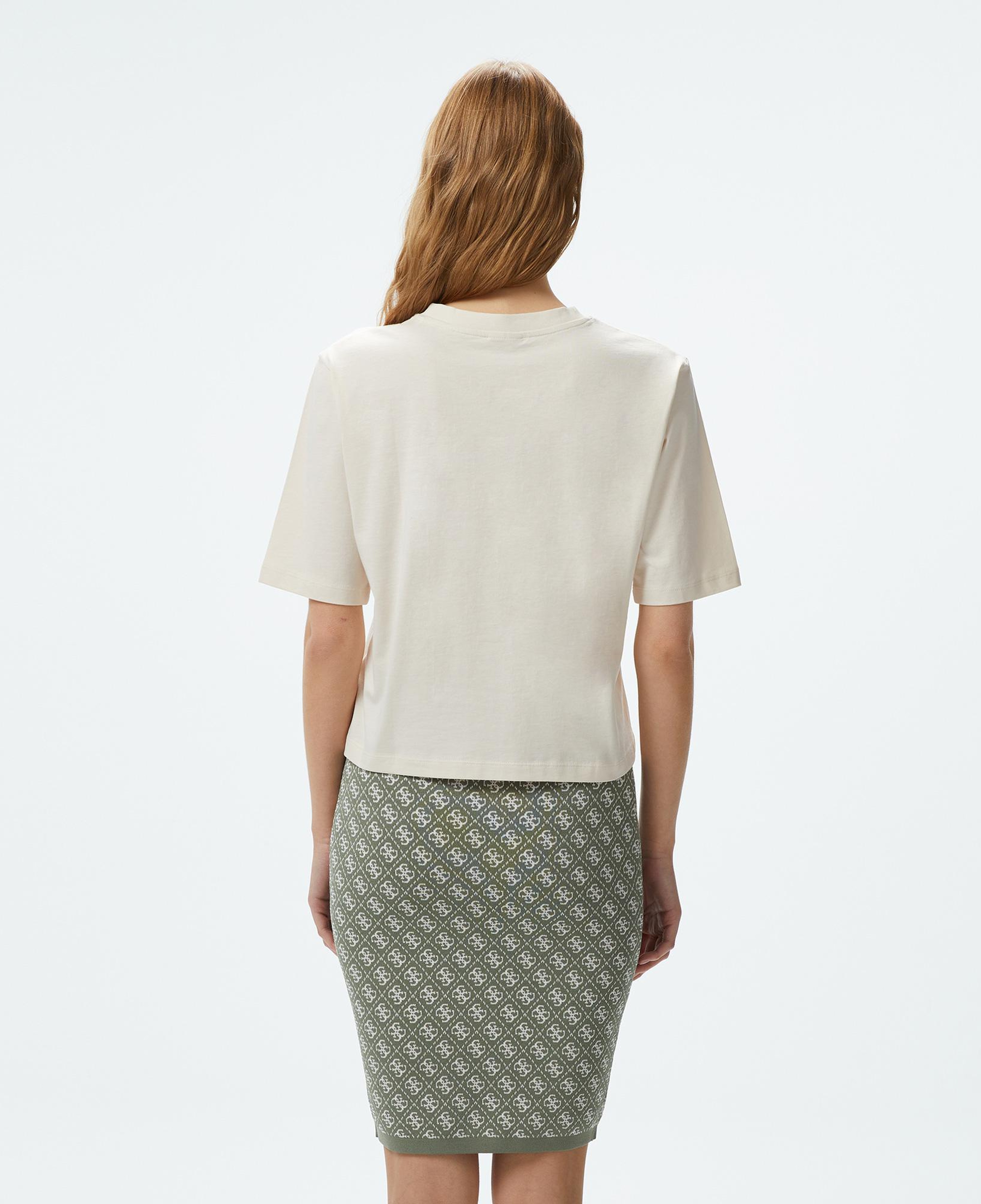 Guess Colette Boxy Mid Organic Stream Kadın Krem T-Shirt