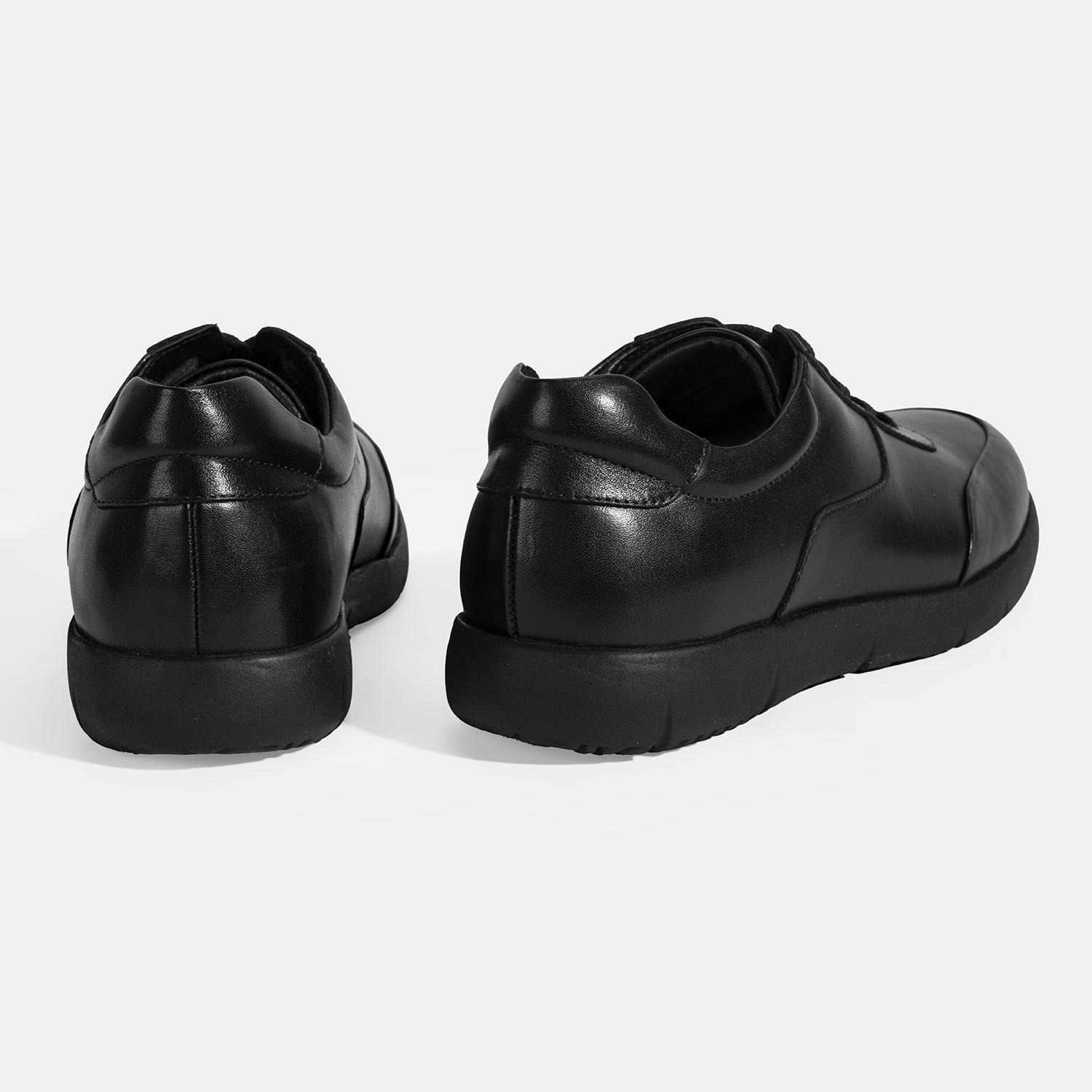 Erkek Siyah DesaComfort Bağcıklı Deri Günlük Ayakkabı