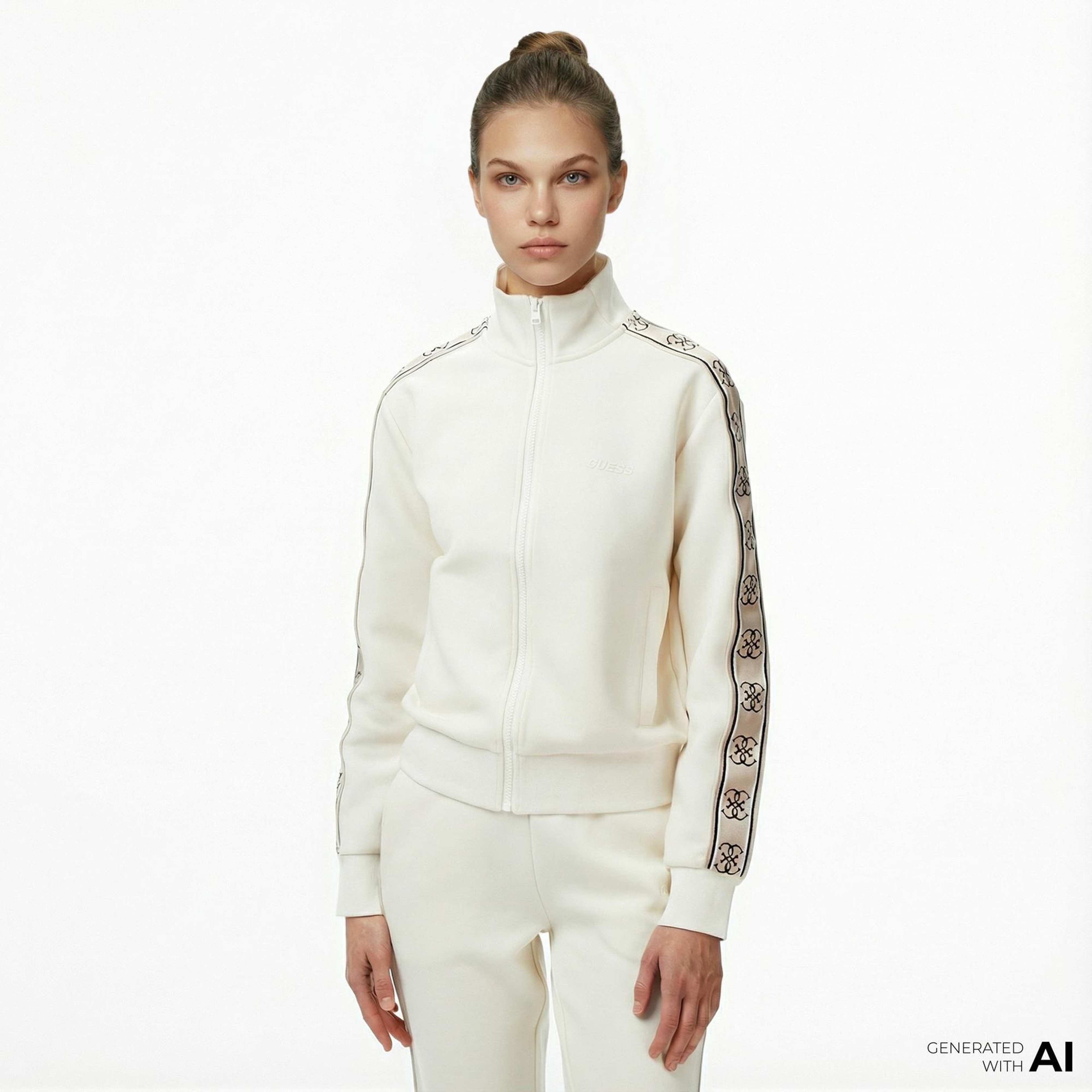 Guess Britney Kadın Beyaz Sweatshirt