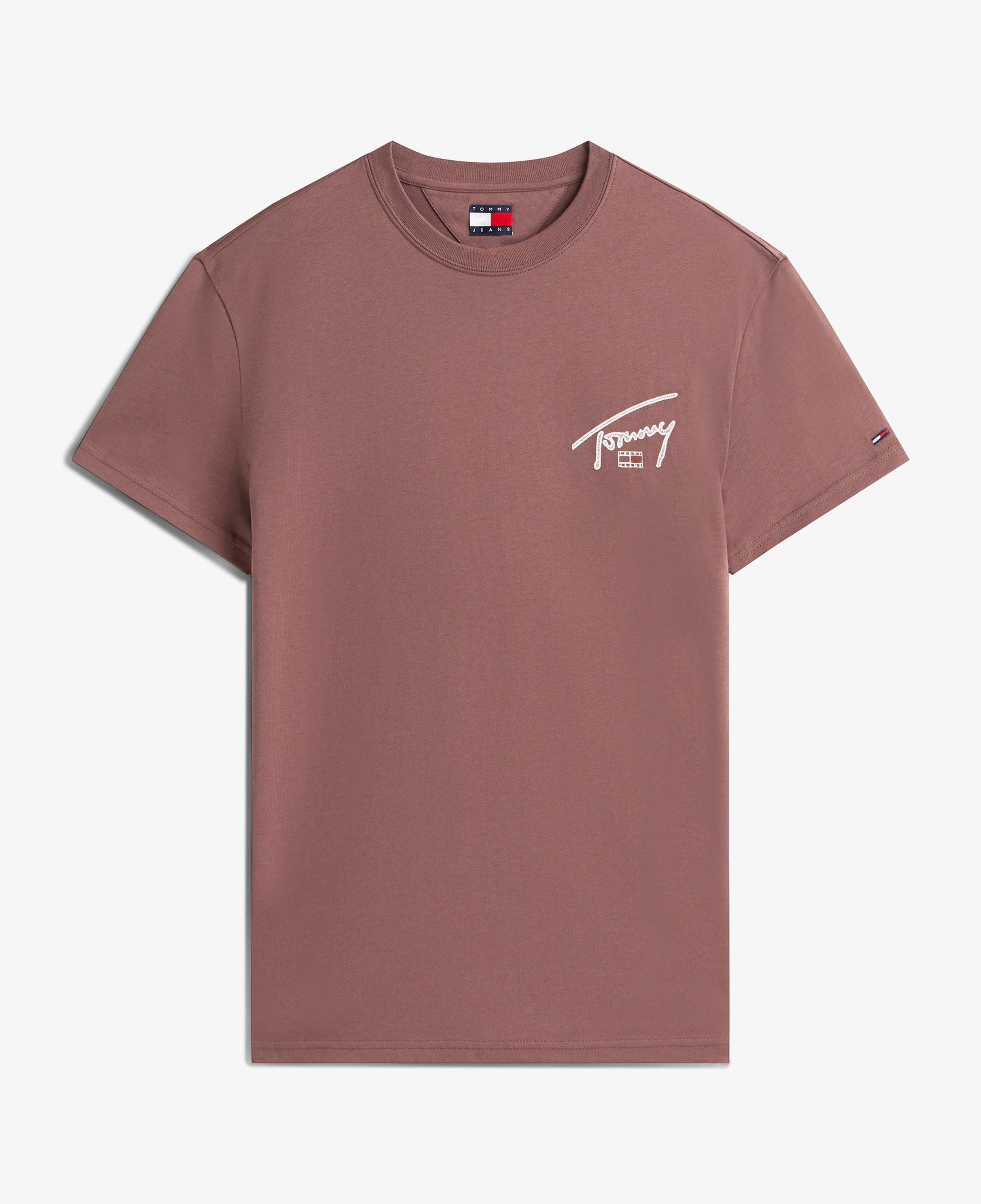 Tommy Hilfiger Signature Erkek Kahverengi T-Shirt