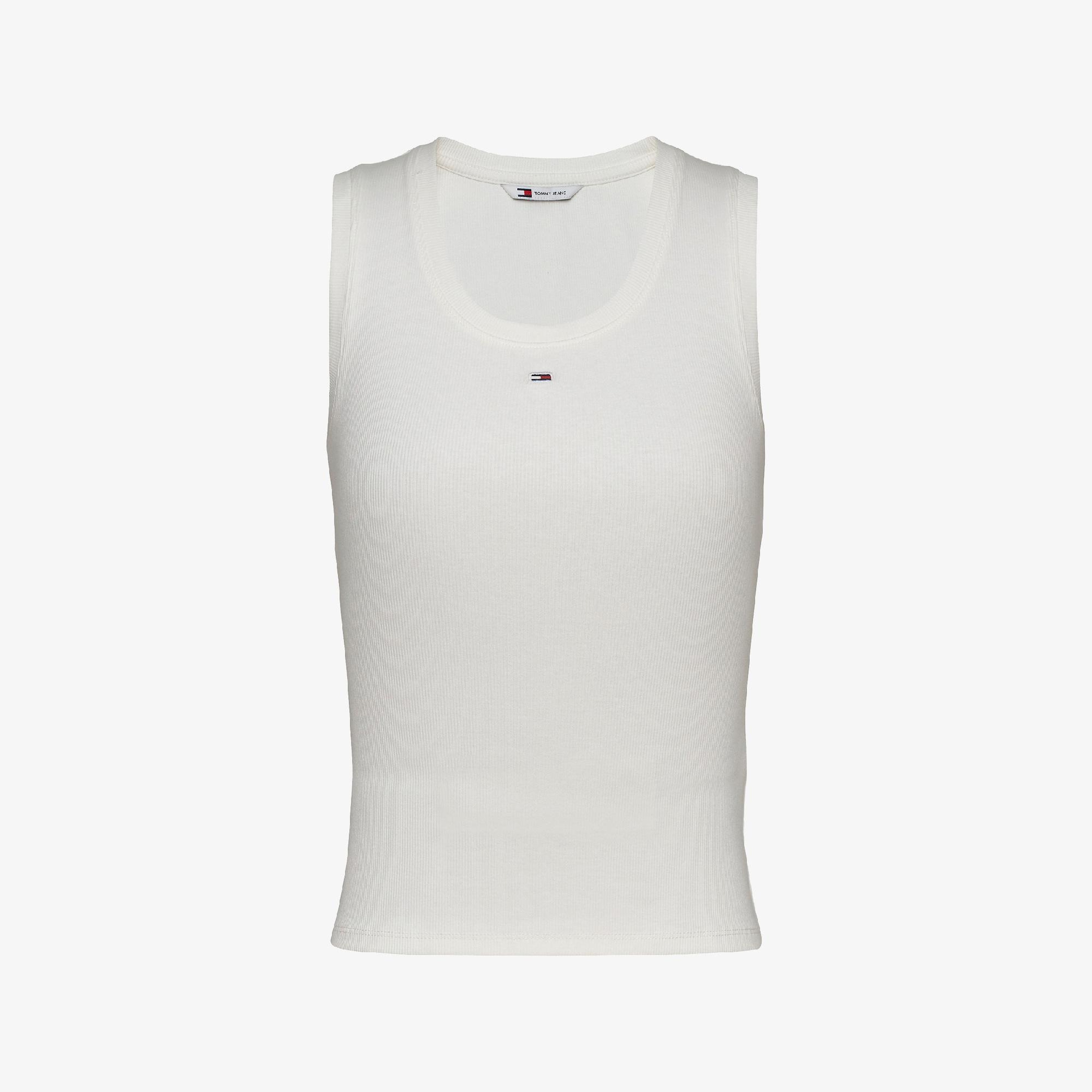 Tommy Hilfiger Denim Essentials Kadın Beyaz T-Shirt