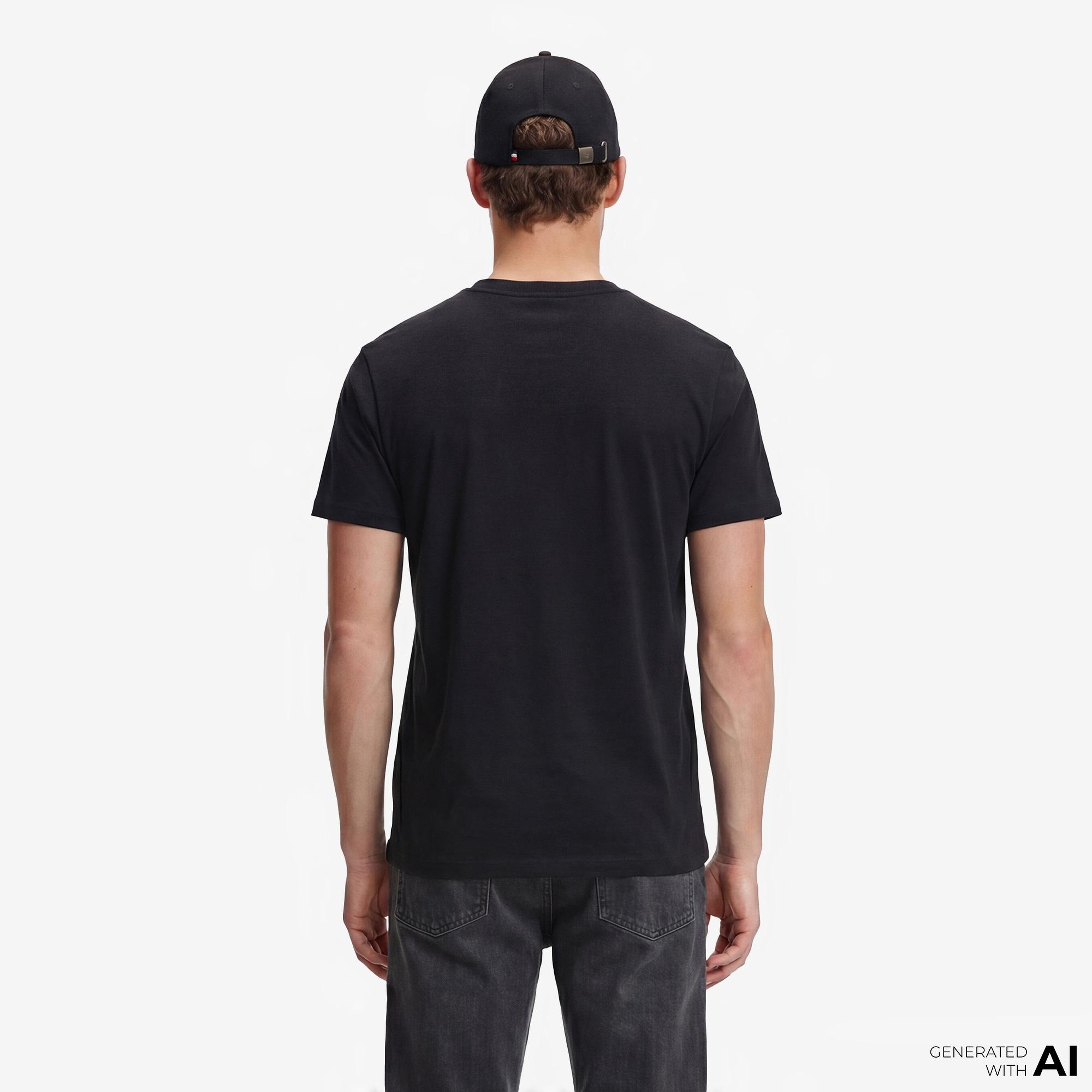 Tommy Hilfiger Flag Erkek Siyah T-Shirt