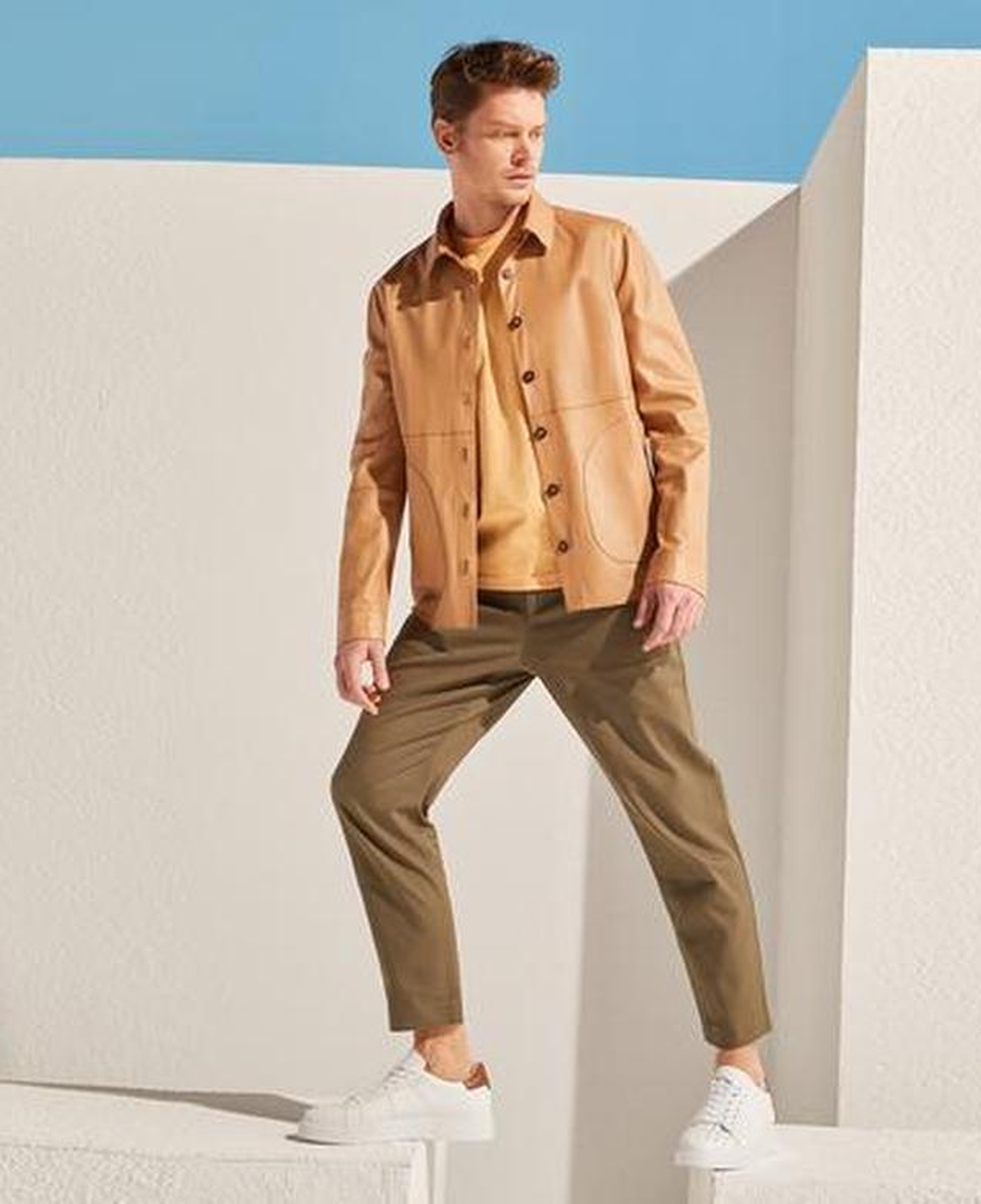 Maynor Erkek Çift Taraflı Deri Gömlek Ceket