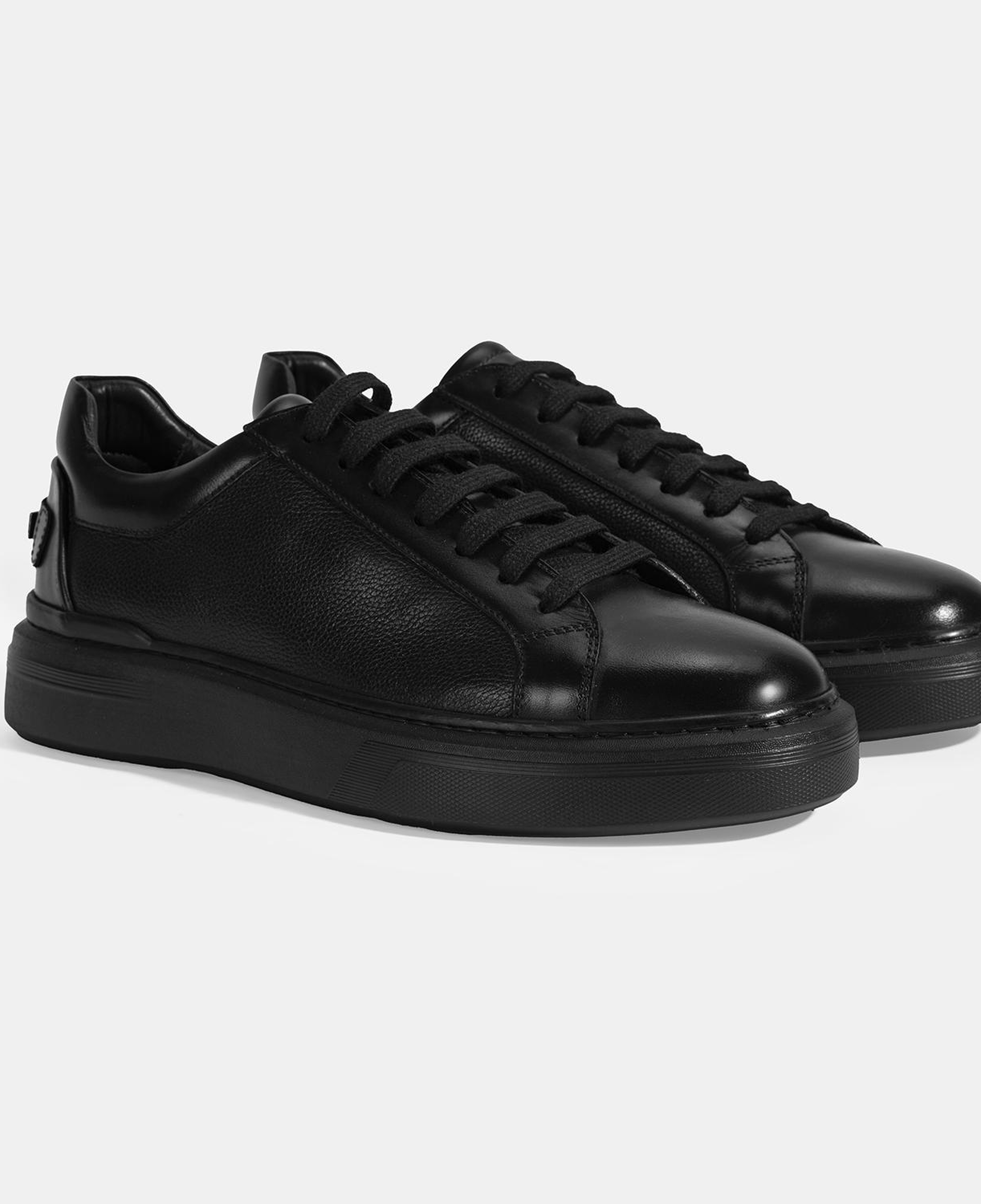 Erkek Siyah Bağcıklı Deri Günlük Ayakkabı