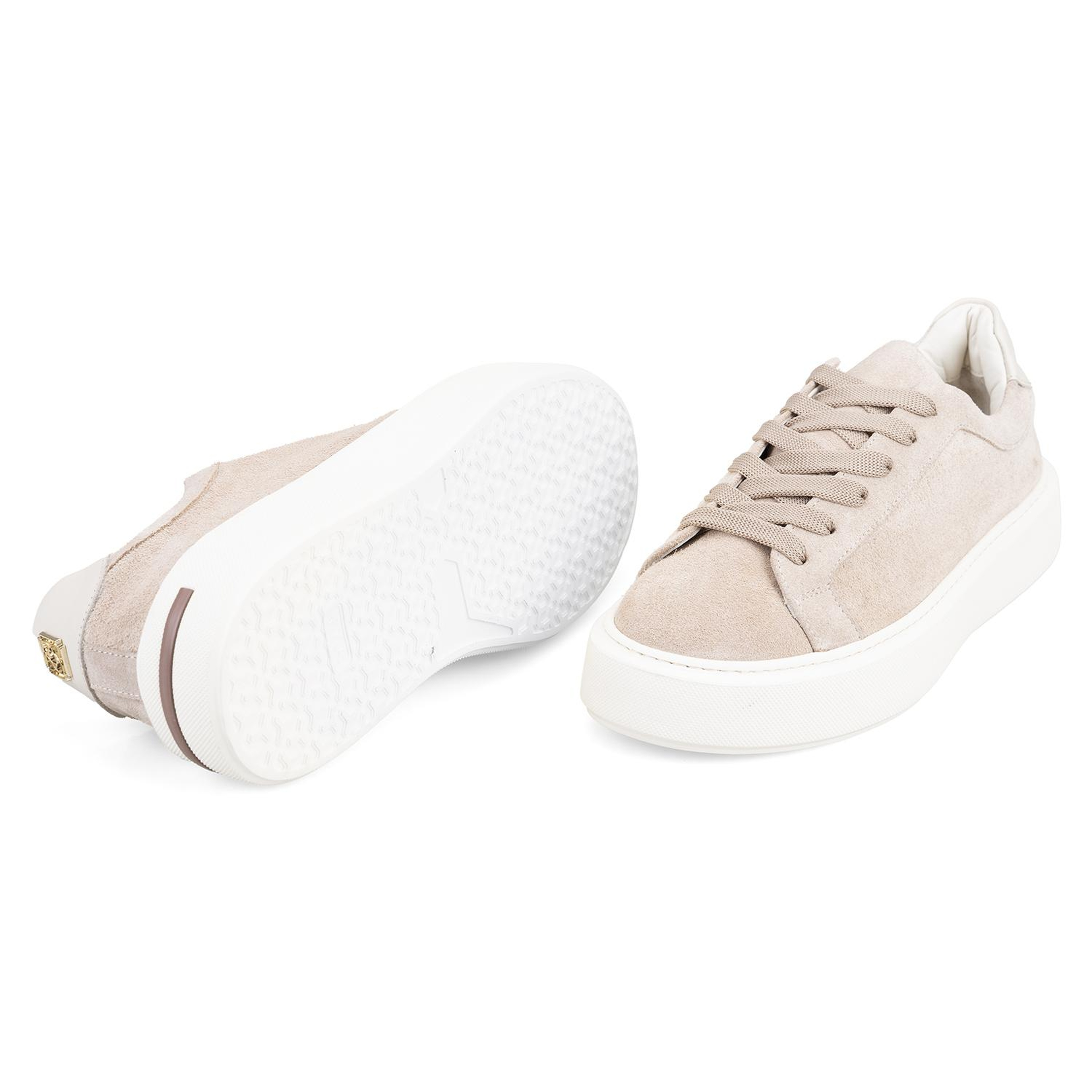 Kadın Bej Süet Deri Spor Ayakkabı