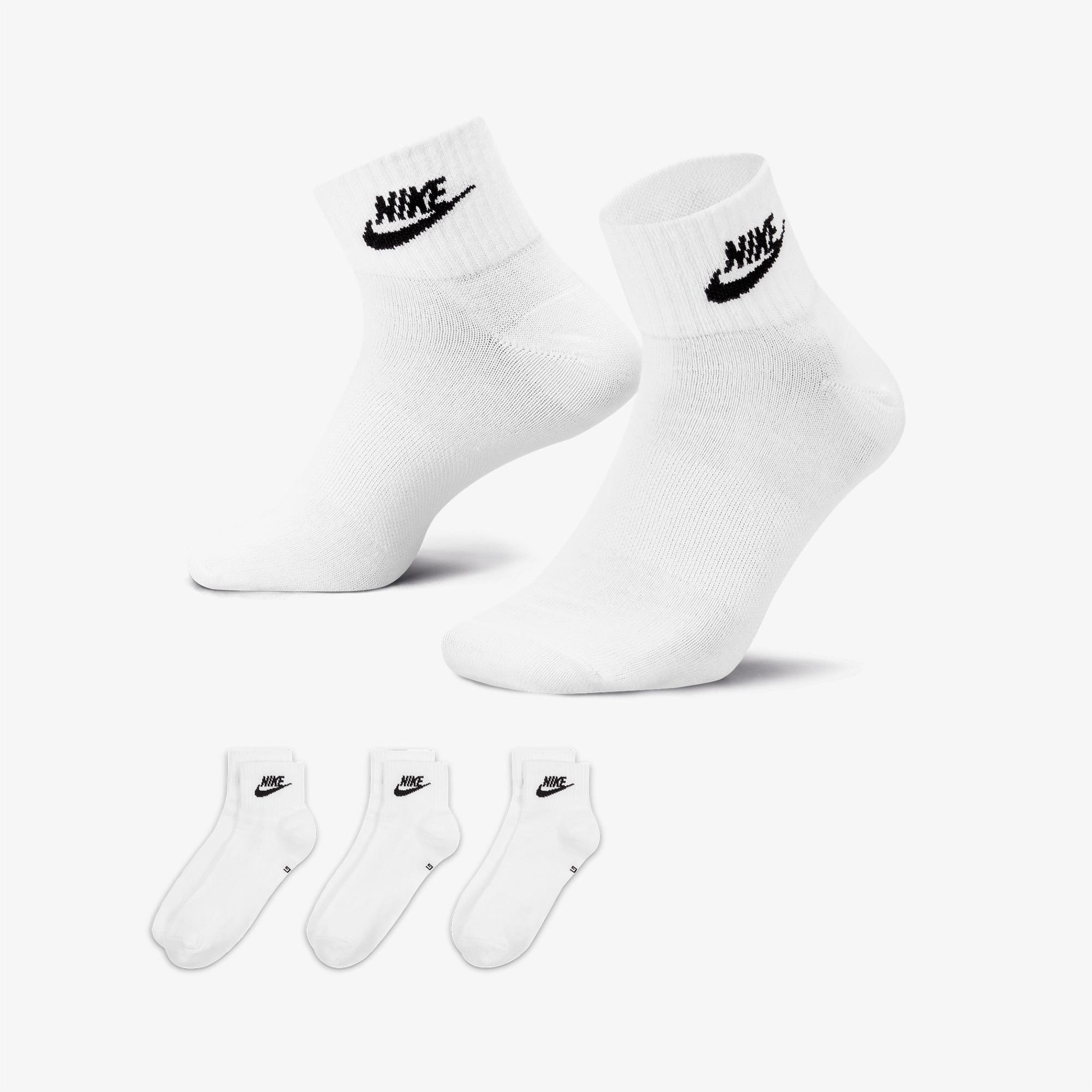 Nike Sportswear Everyday Essential An 3'lü Unisex Beyaz Çorap