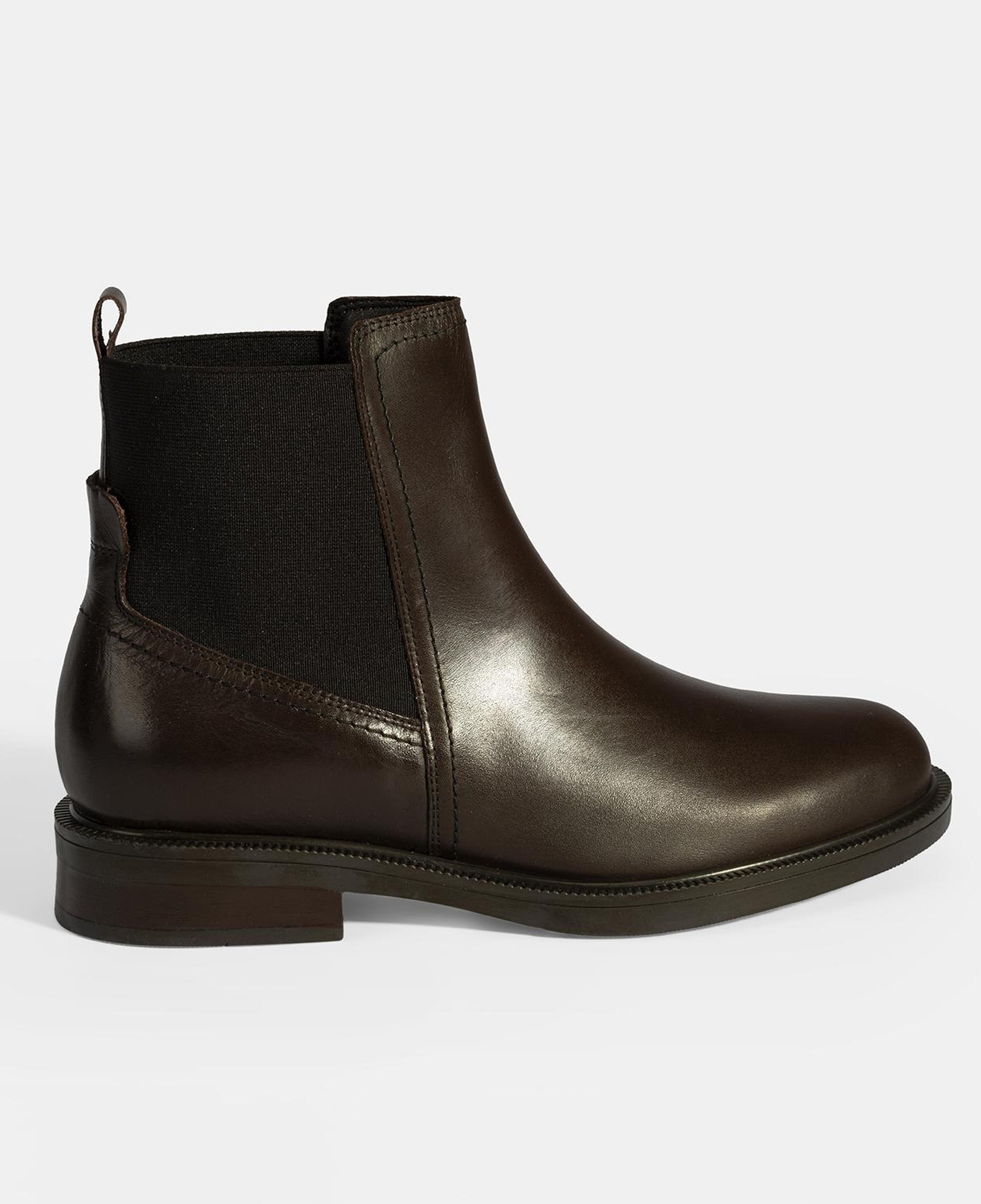 Kadın Kahve Lastik Detaylı Deri Bot