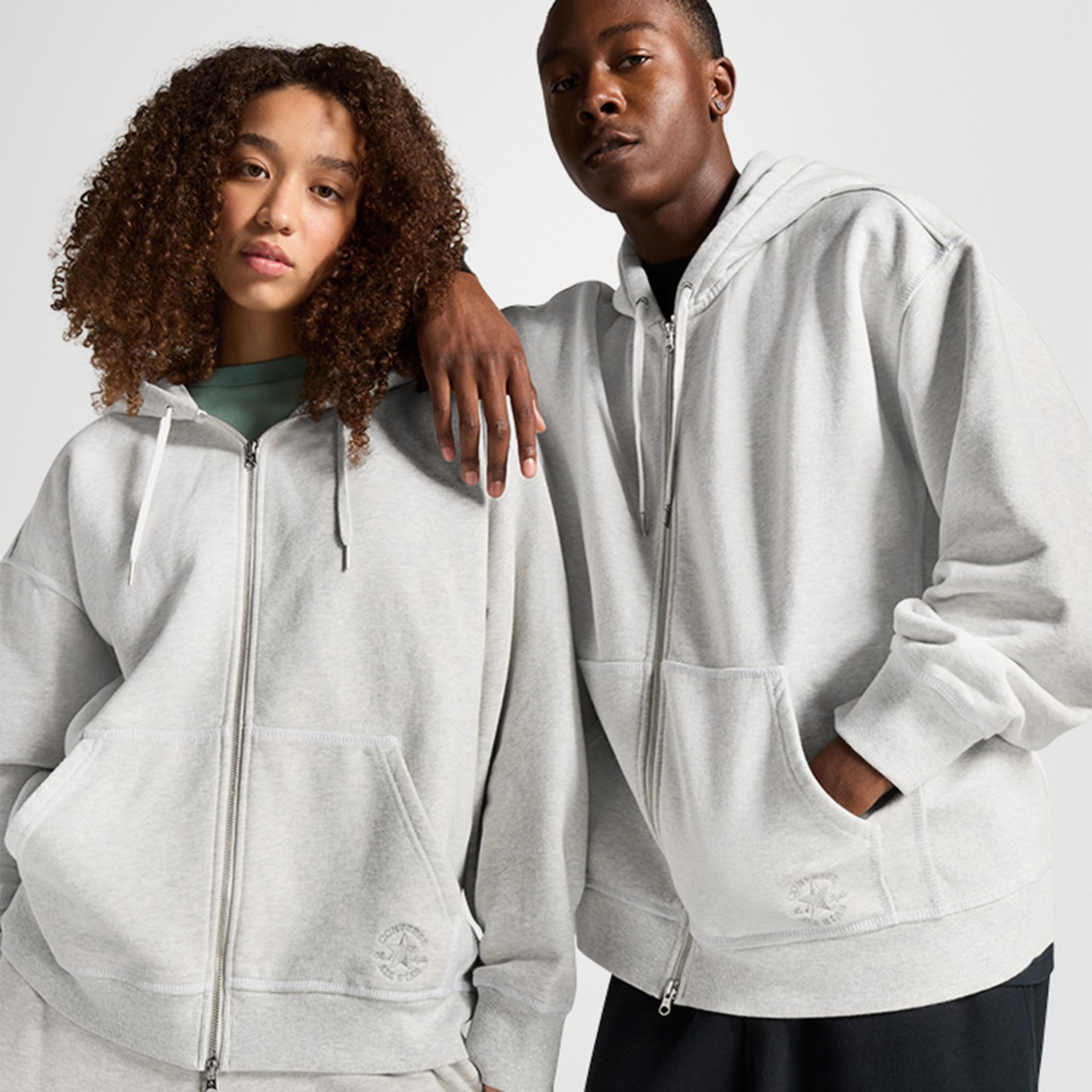 Converse Go-To Star Chevron Unisex Gri Eşofman Üstü