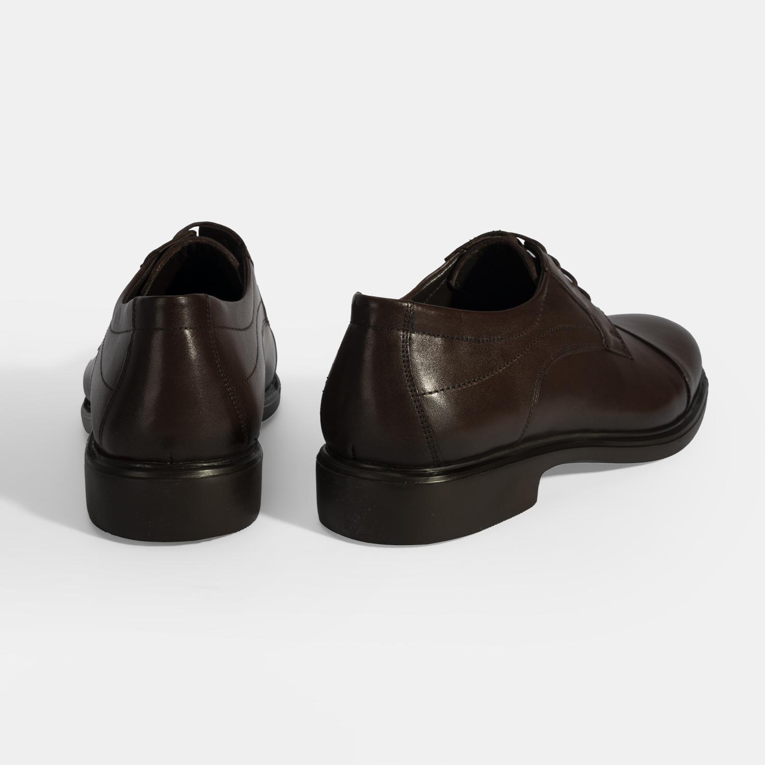 Erkek Kahve Bağcıklı Deri Klasik Ayakkabı