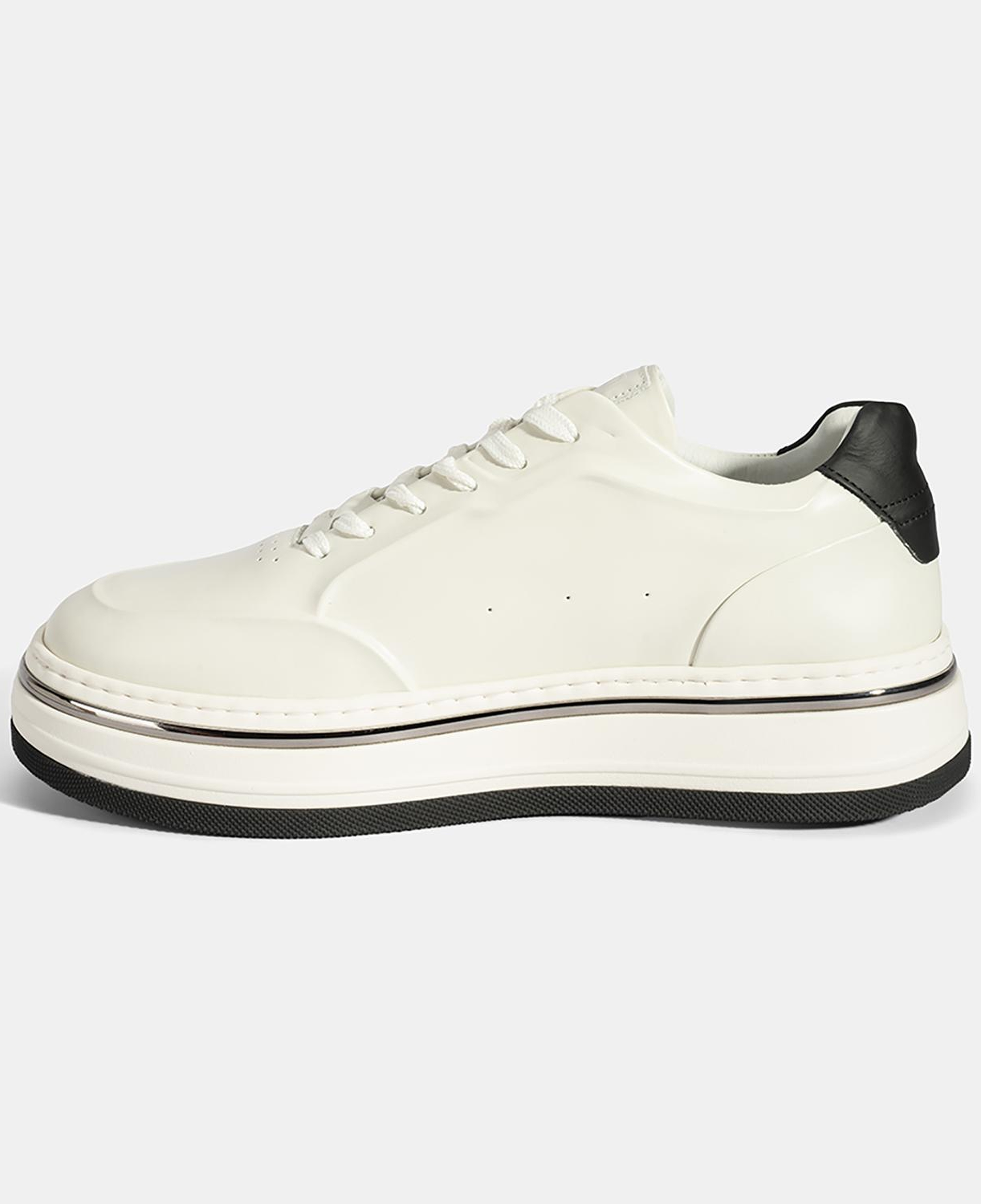 Erkek Beyaz Bağcıklı Deri Spor Ayakkabı