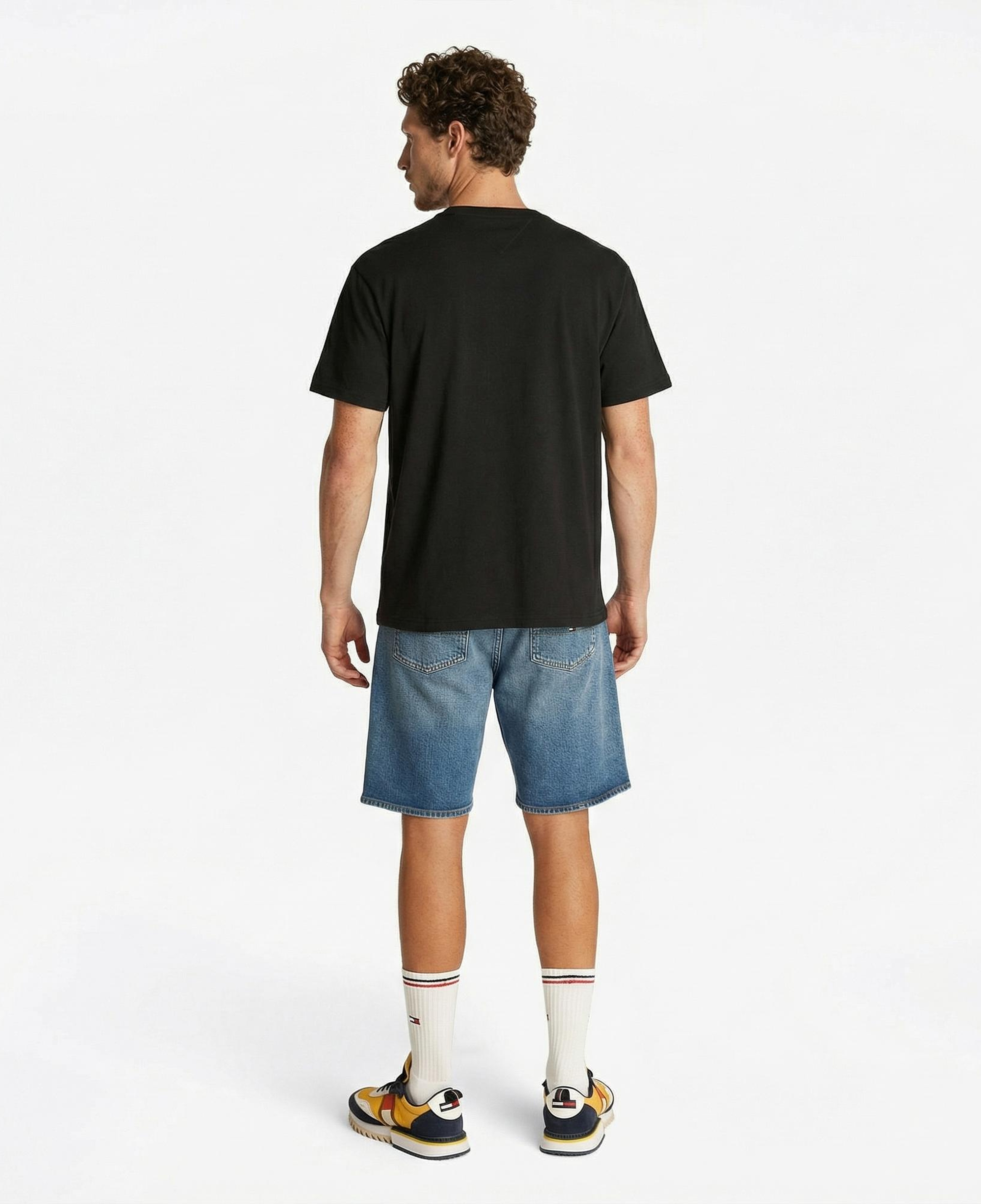 Tommy Hilfiger Linear Erkek Siyah T-Shirt