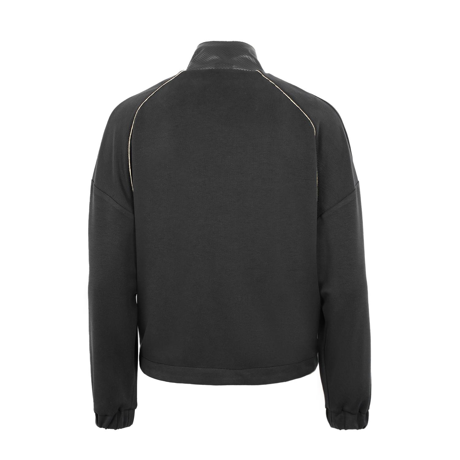 Altessa Siyah Kadın Deri Detaylı Sweatshirt