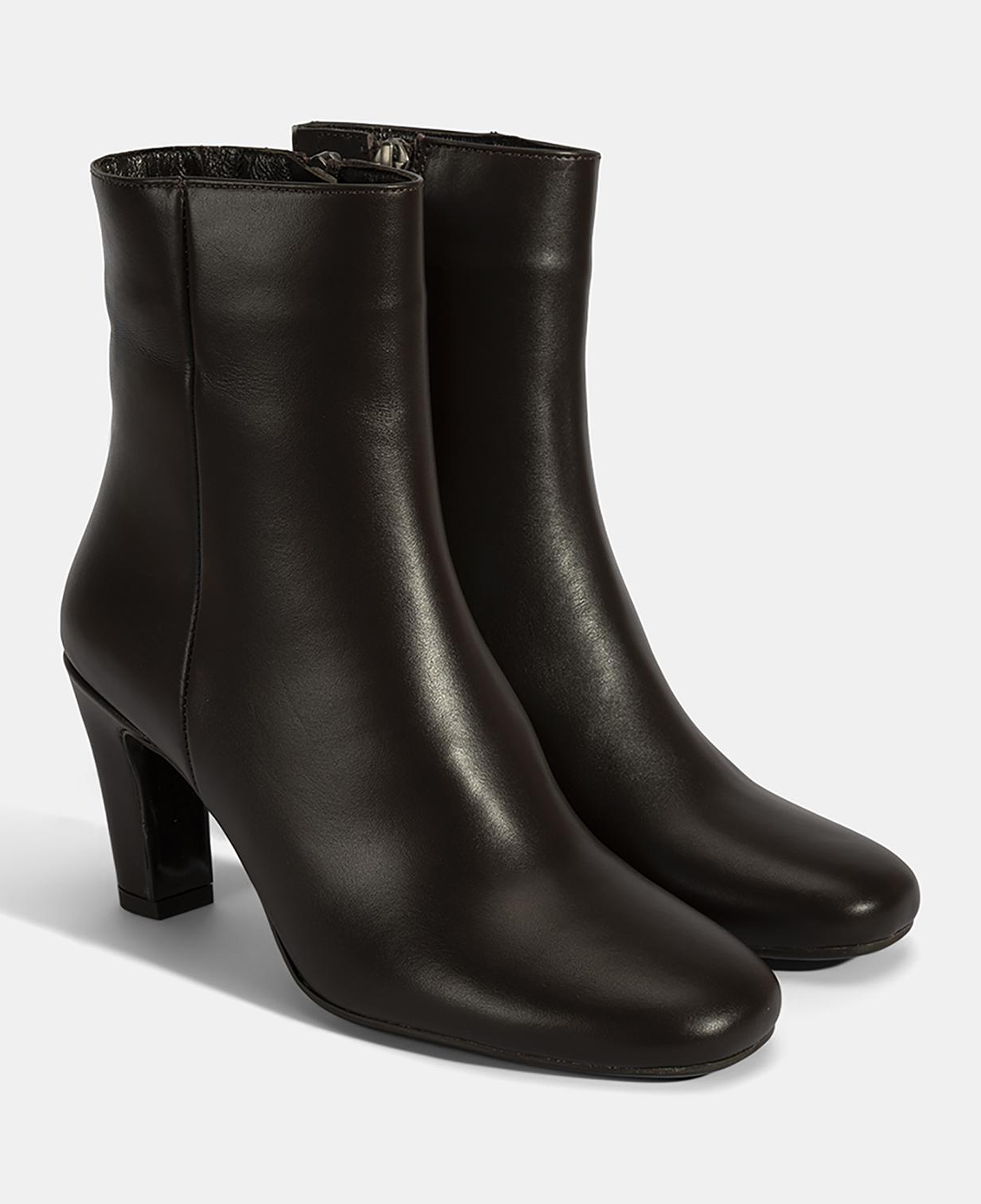 Kadın Kahve Topuklu Deri Bot